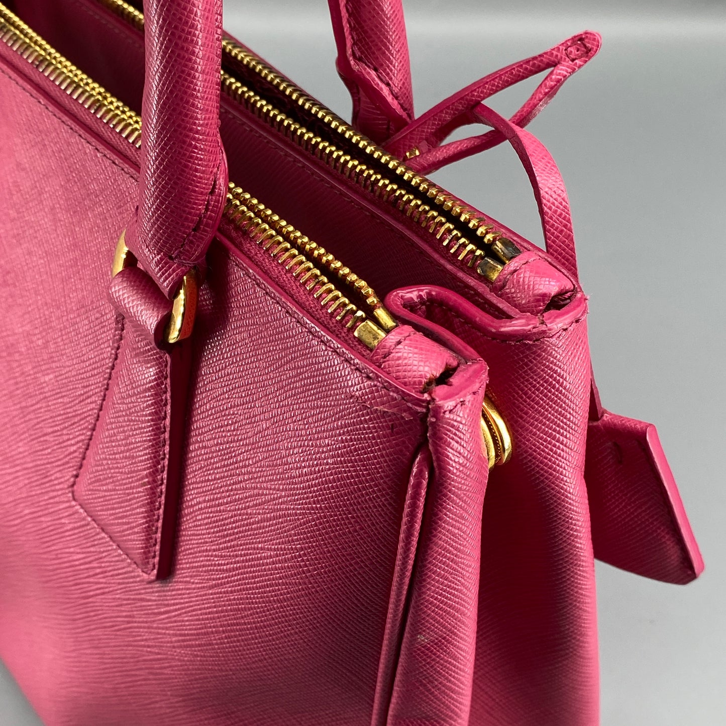 Prada Pink Saffiano Leather Galleria Handbag