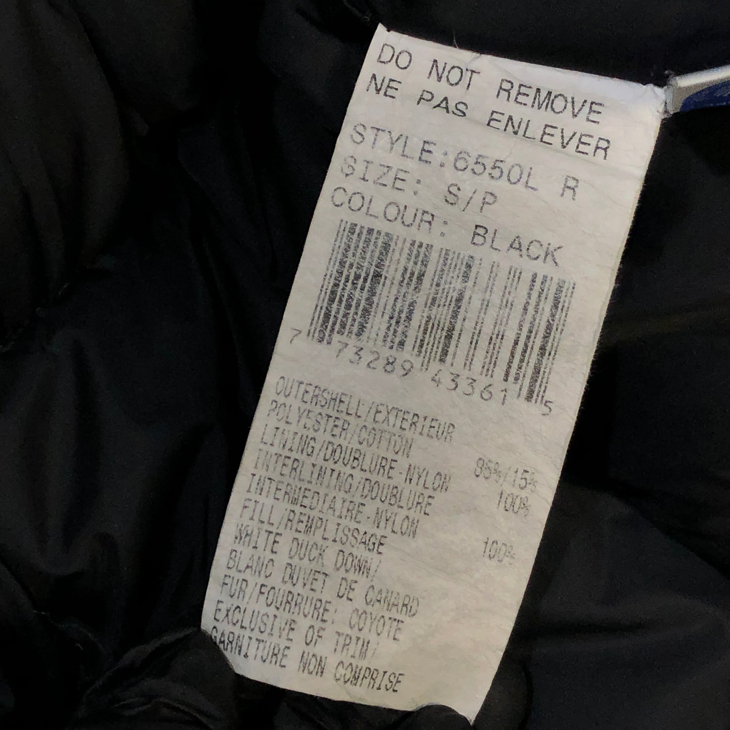 Canada Goose Black Mid-Length Fur Hood Parka Size S