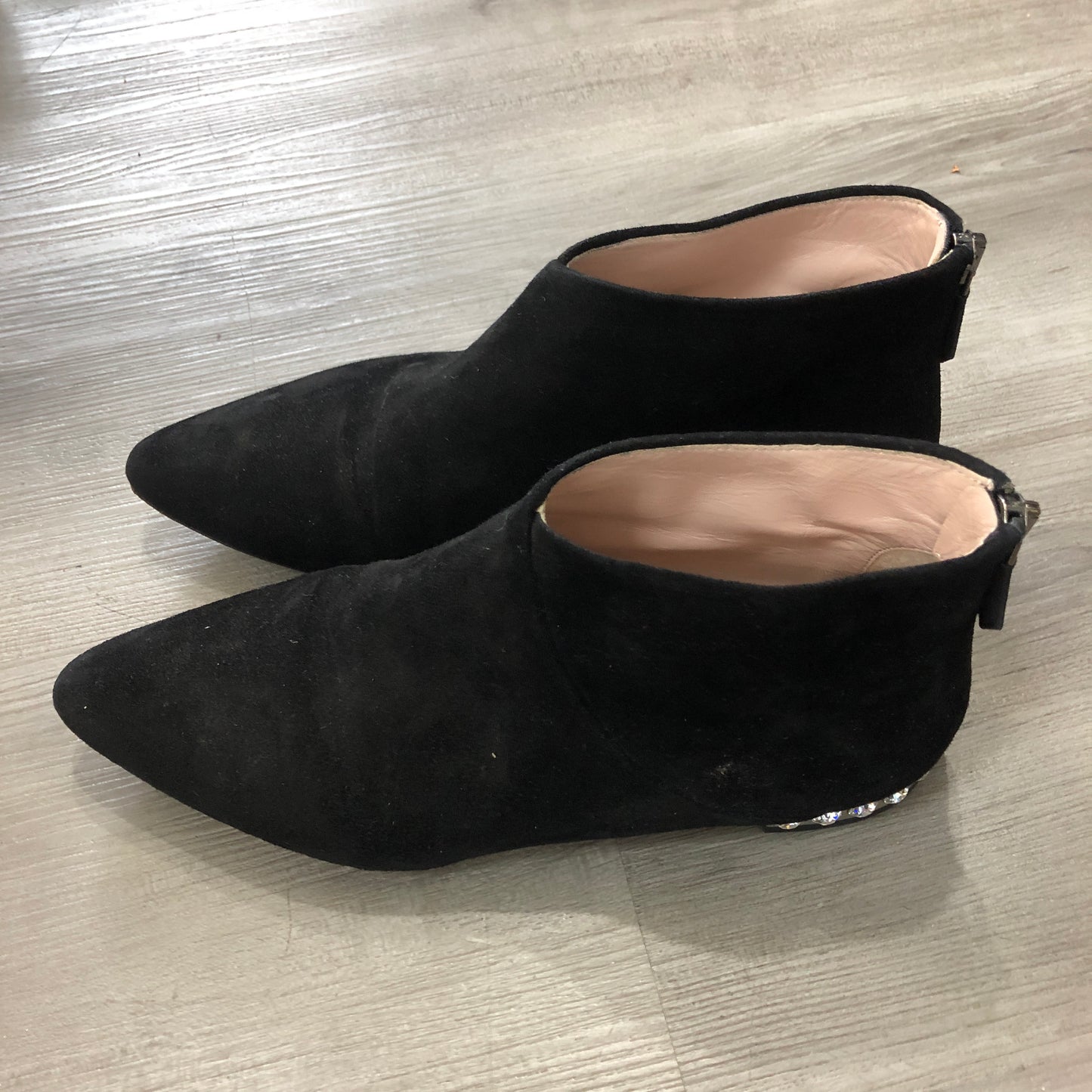 Miu Miu Women's Black Suede Studded Ankle Boots Size 36