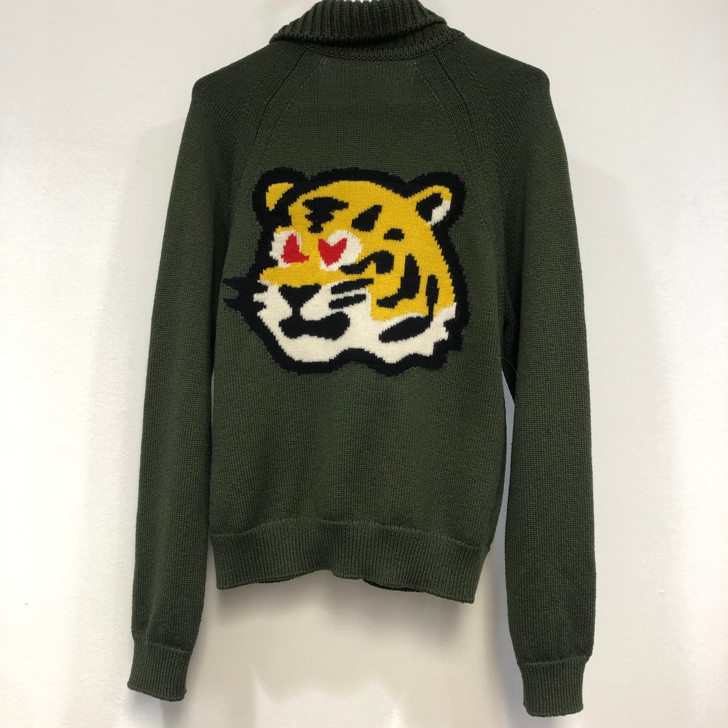 Louis Vuitton Dark Green Tiger Intarsia Cardigan Size XS