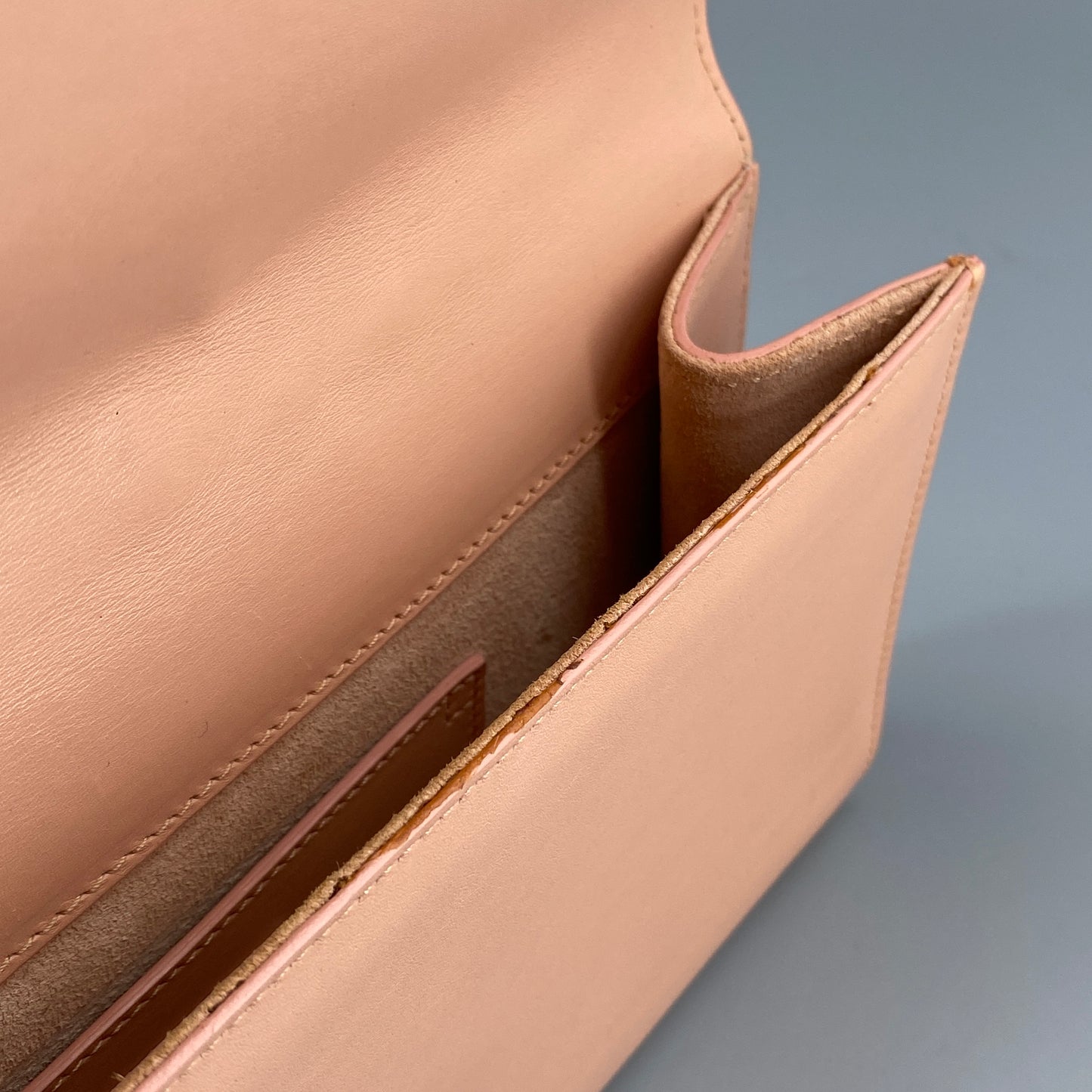 Saint Laurent Nude Smooth Leather YSL Logo Clutch Bag