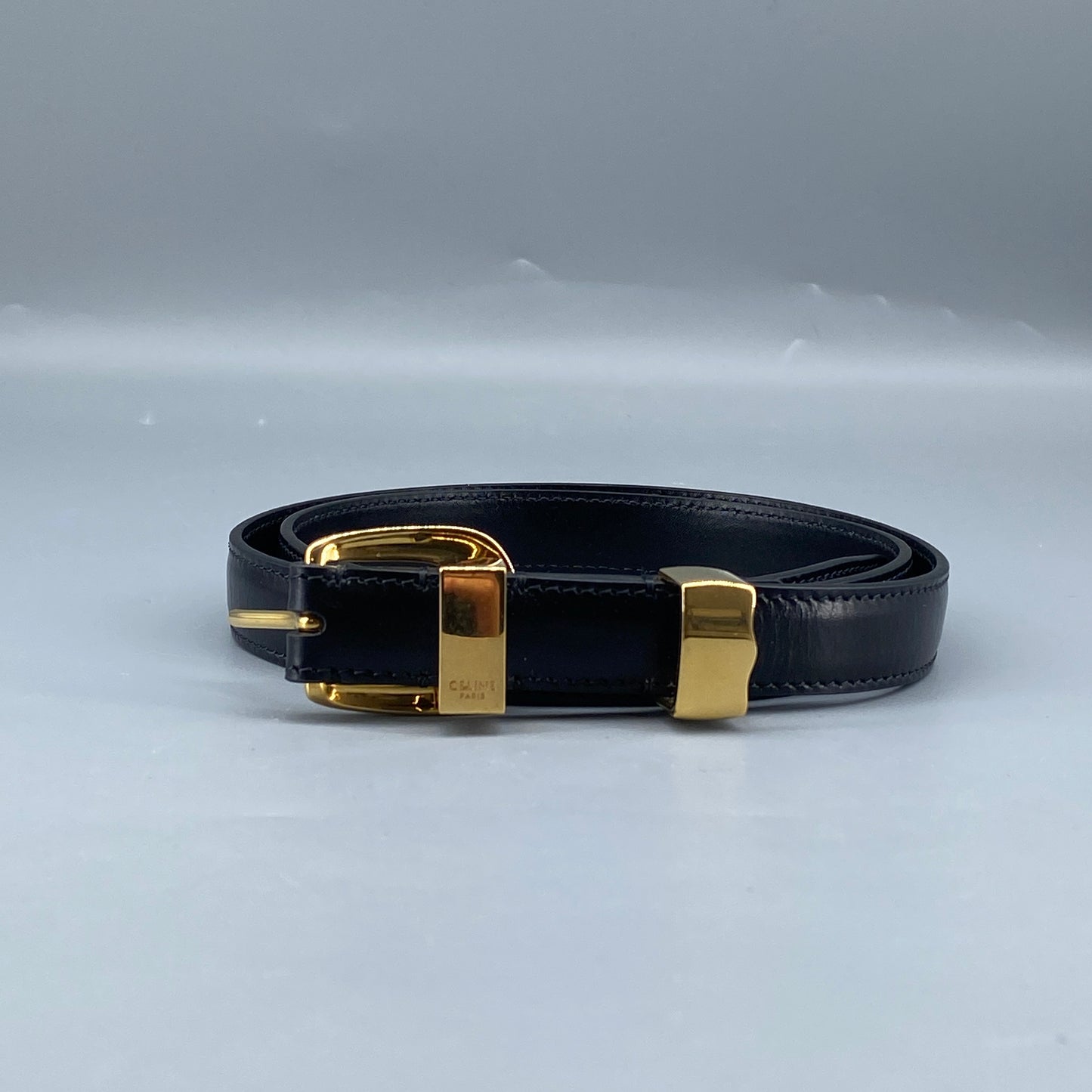 Celine Black Leather Belt 75cm