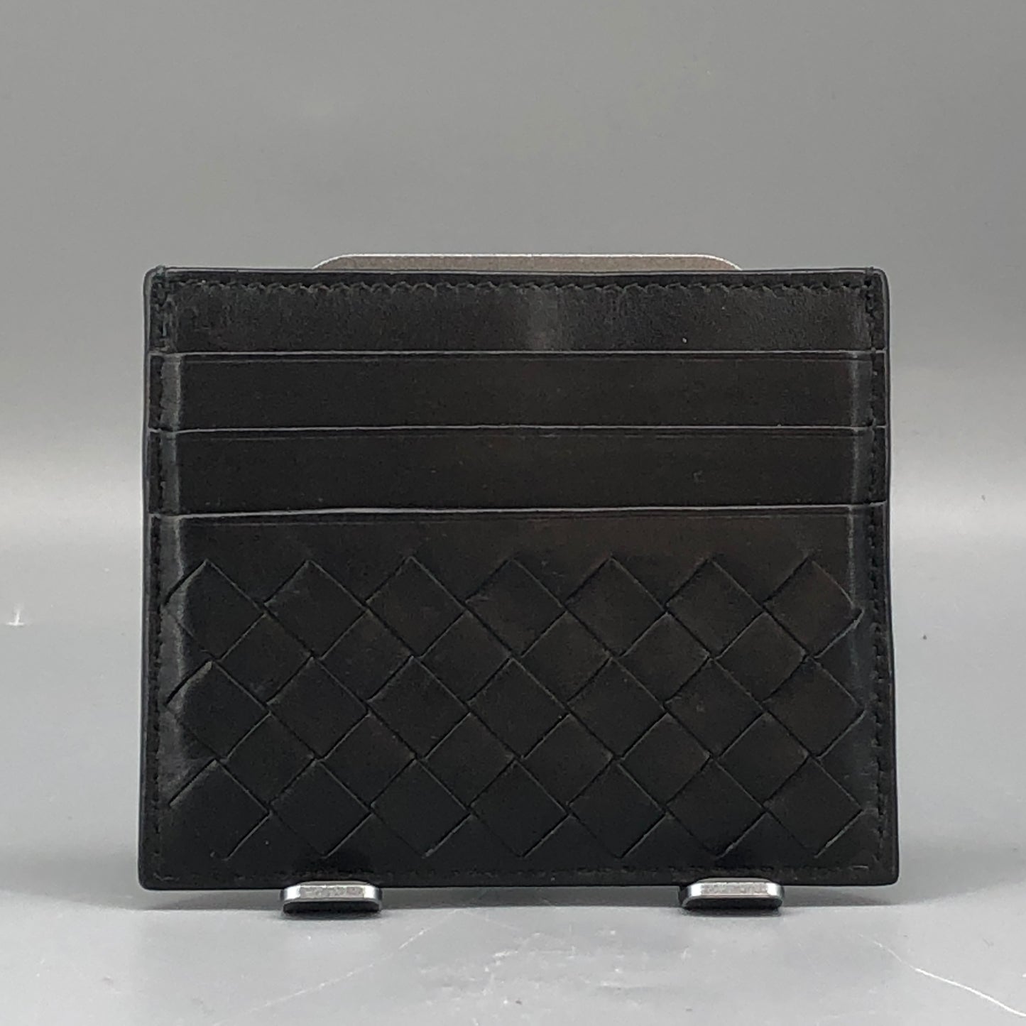 Bottega Veneta Intrecciato Leather Card Holder Black