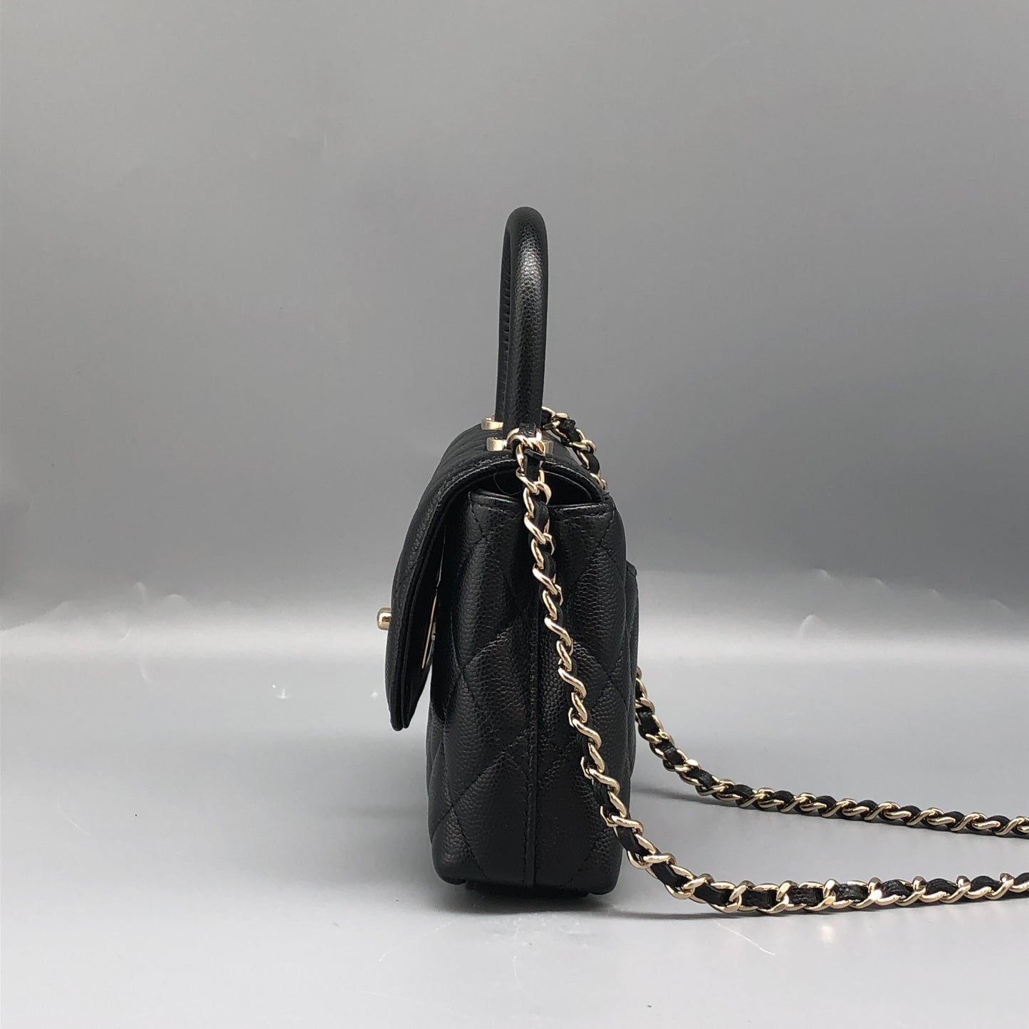 Chanel Black Quilted Mini Top Handle Bag