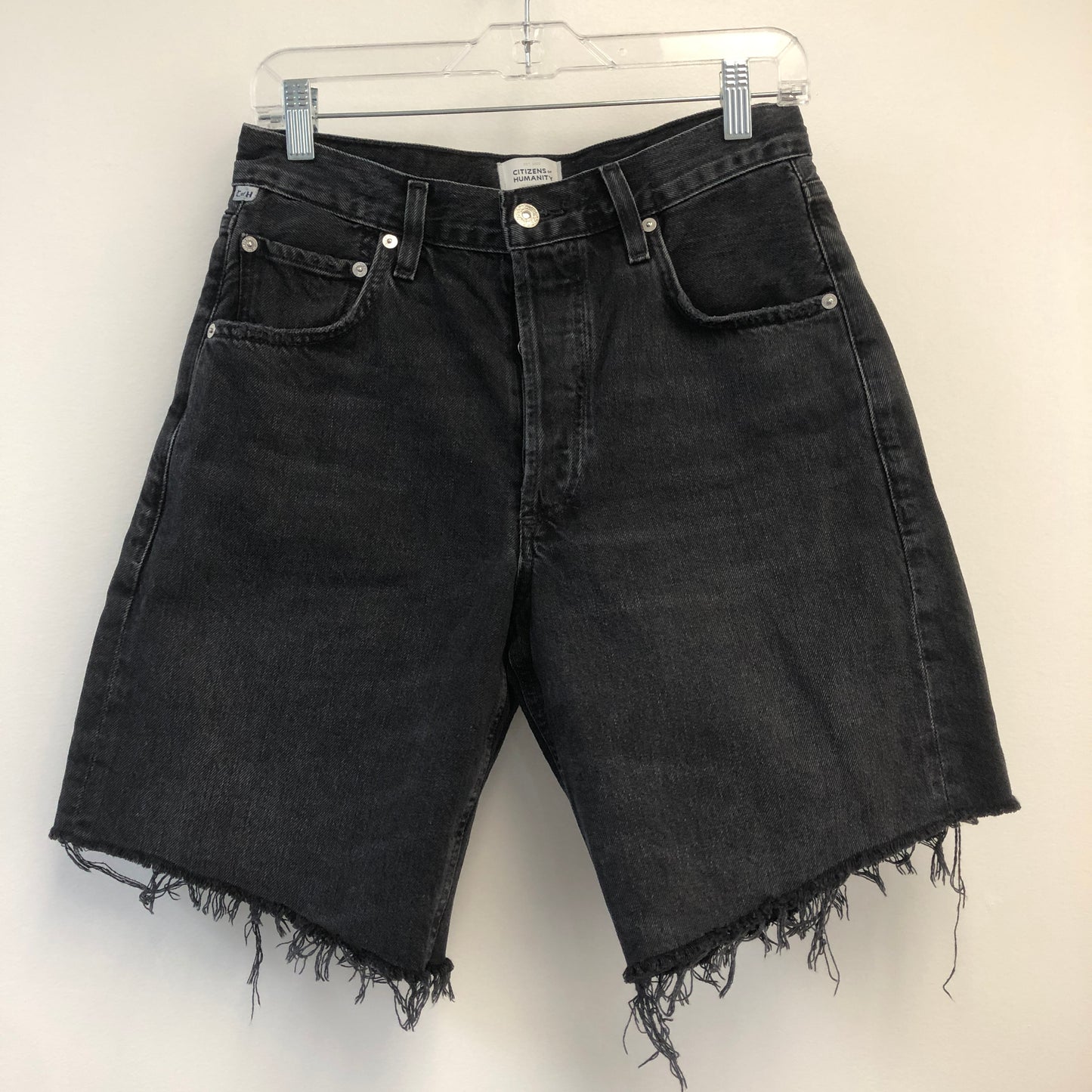 Citizens of Humanity High-Waisted Denim Shorts 26 Black