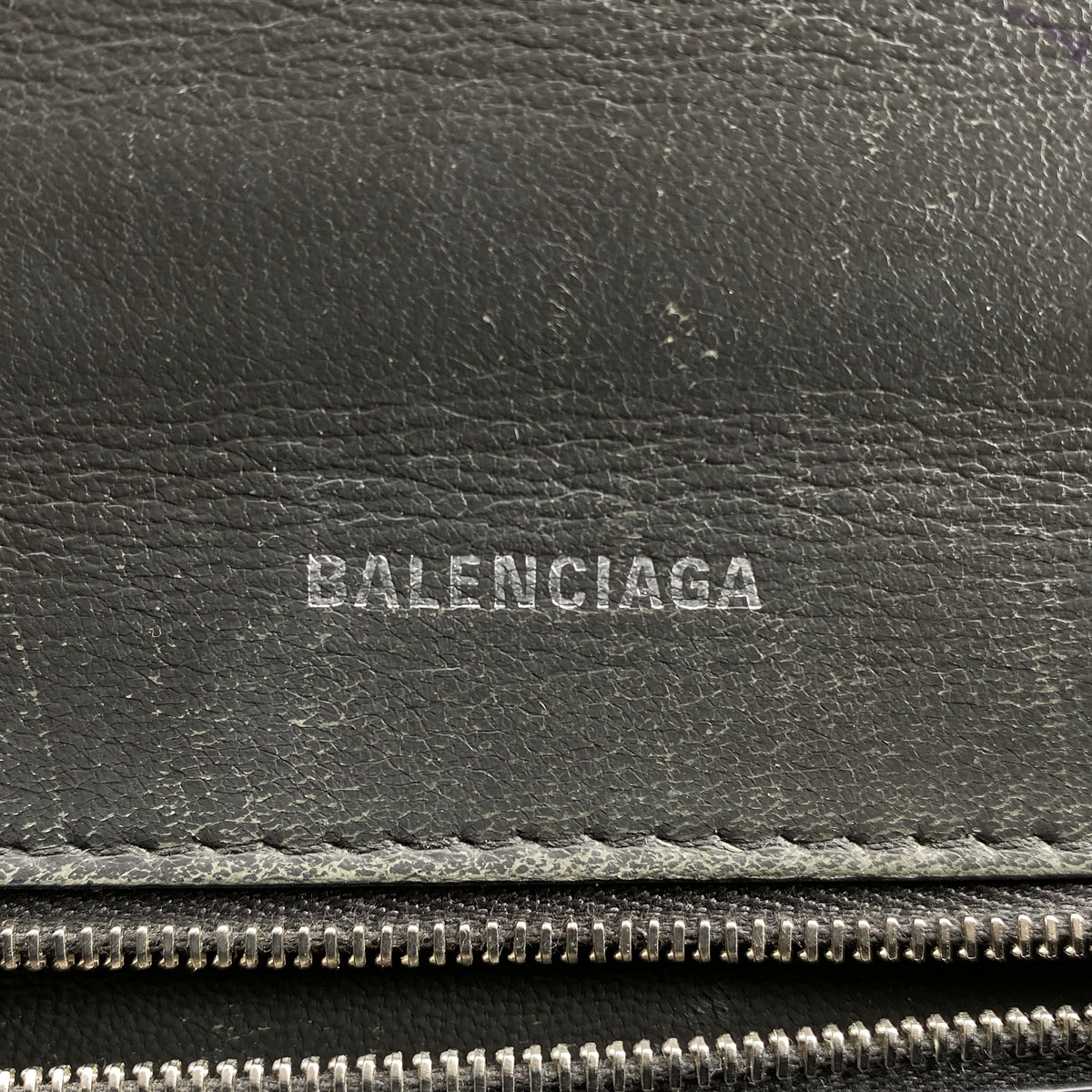 Balenciaga Dark Grey Croc Embossed Leather Hourglass Bag