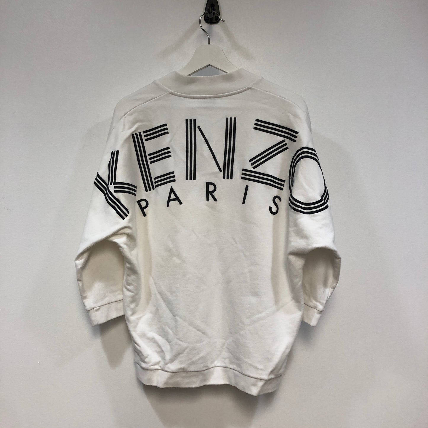 Kenzo White V-Neck 3/4 Sleeve Logo T-Shirt Size S