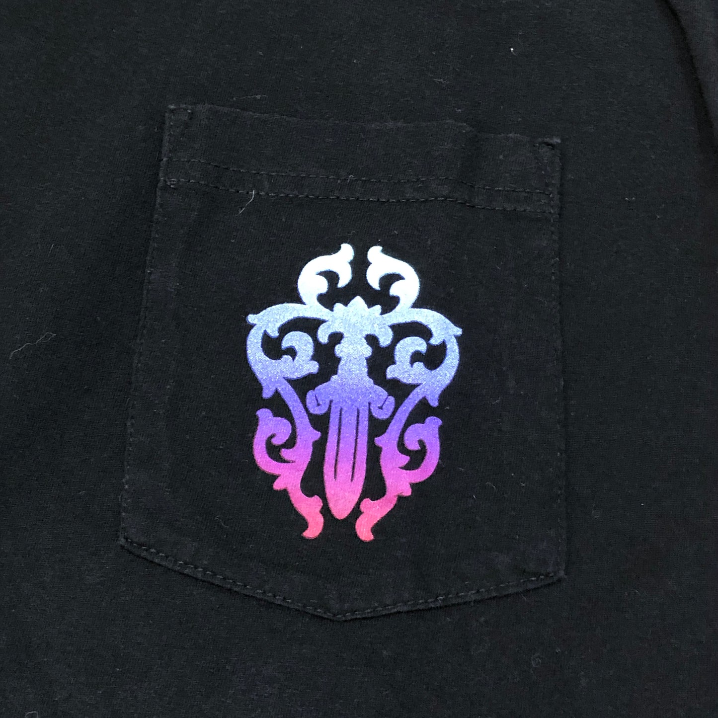 Chrome Hearts Black Gradient Graphic Print Short Sleeve T-shirt Size L