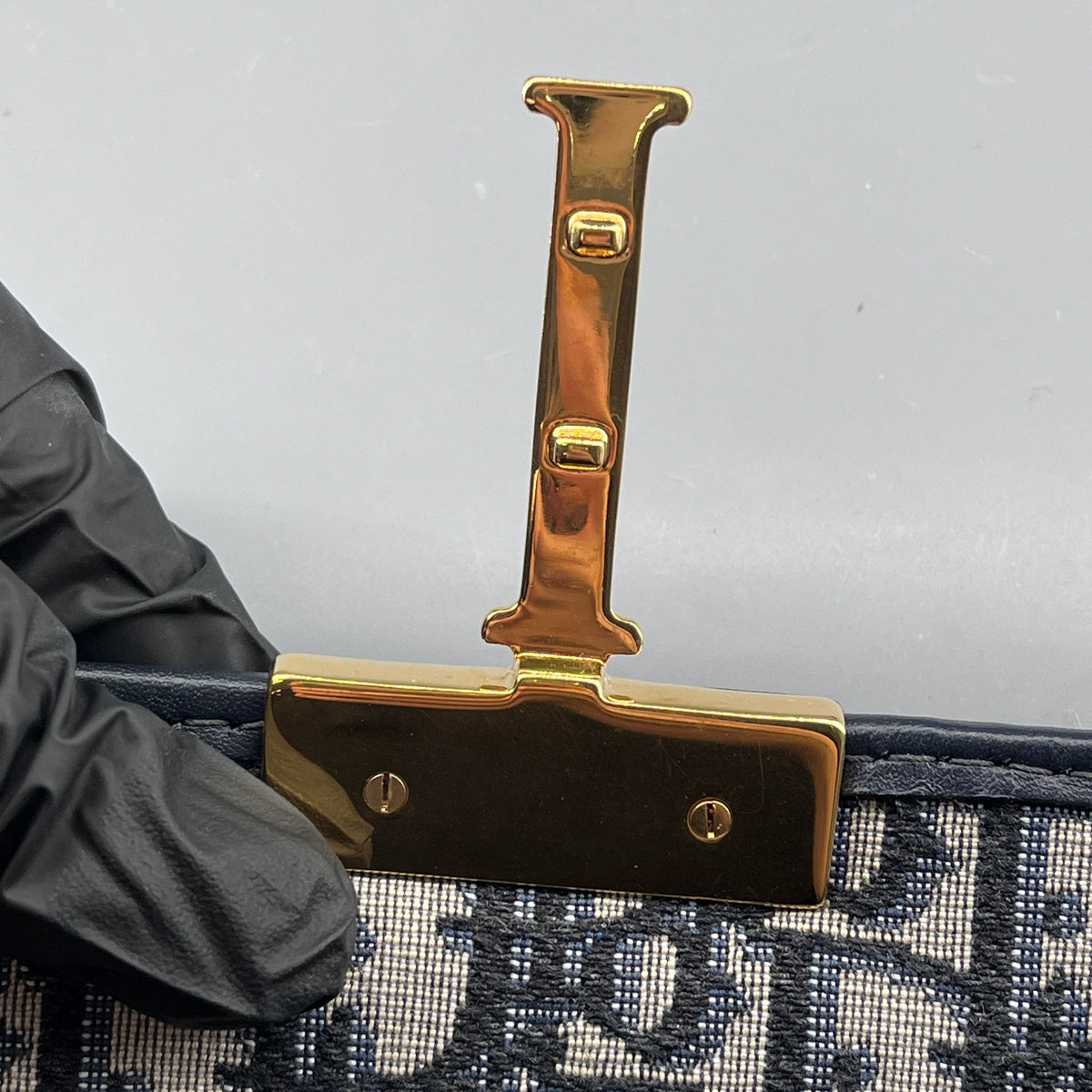 Christian Dior Navy Blue Oblique Jacquard 30 Montaigne Shoulder Bag