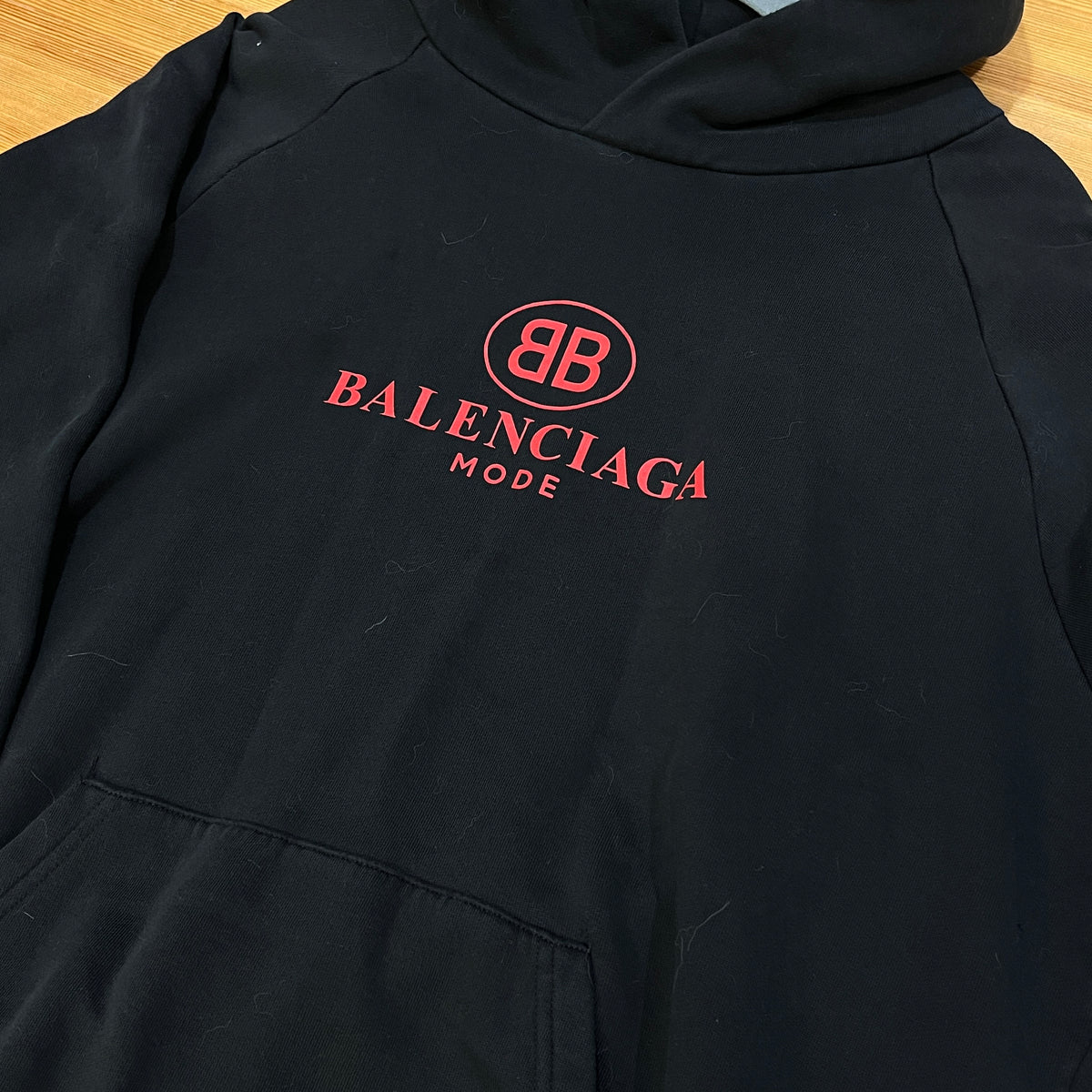Balenciaga Navy blue  BB Logo Print Pullover Hoodie Size XXL