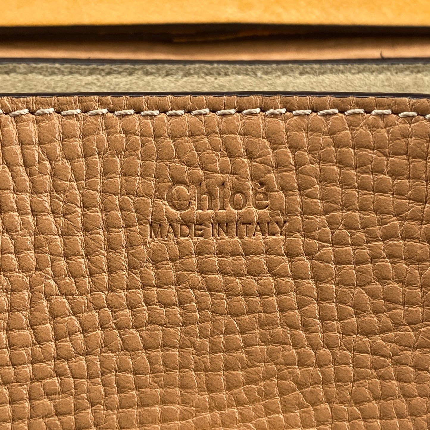 Chloe Yellow Nude Leather Drew Crossbody Saddle Bag