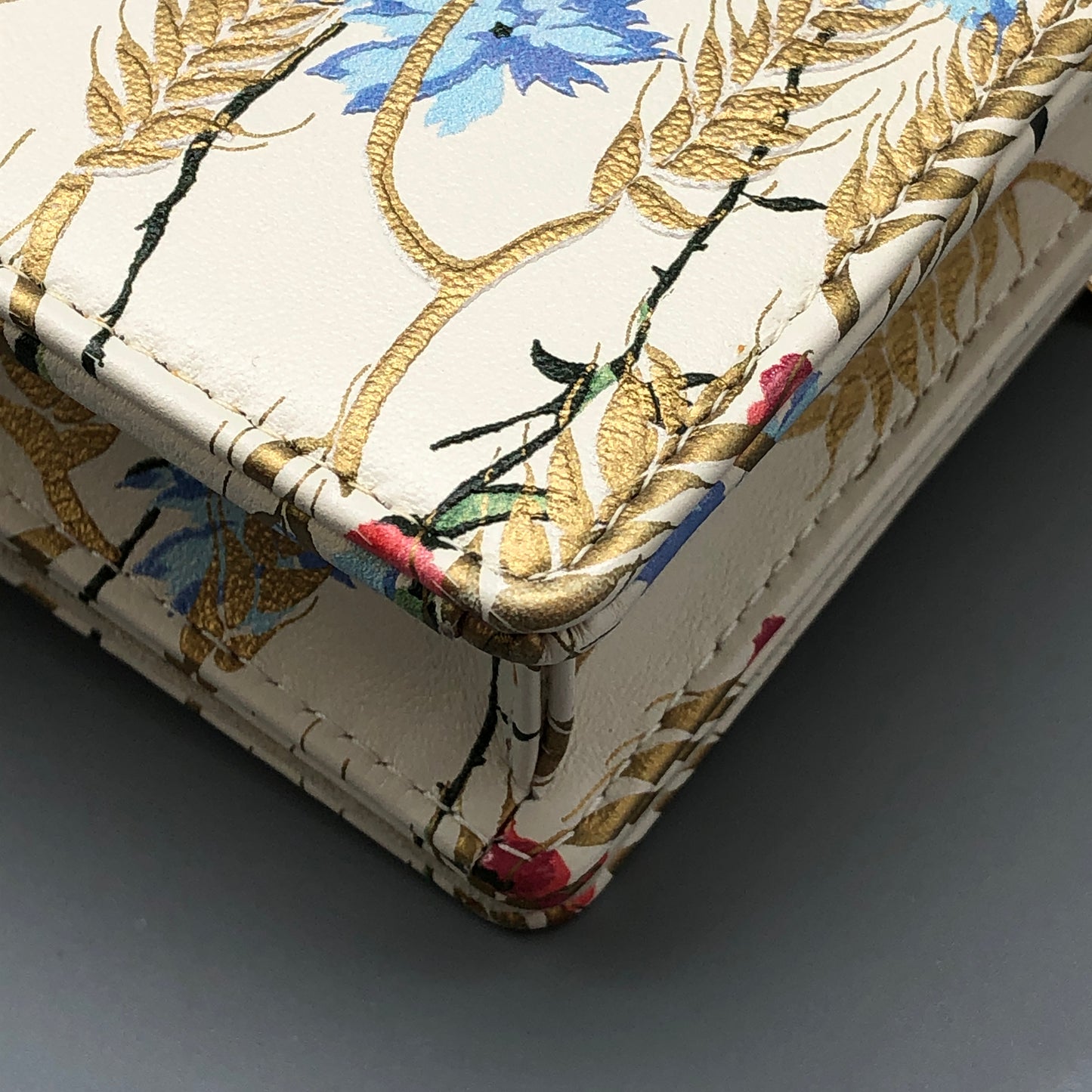 Christian Dior Floral Print Chain Clutch Cream/Multi
