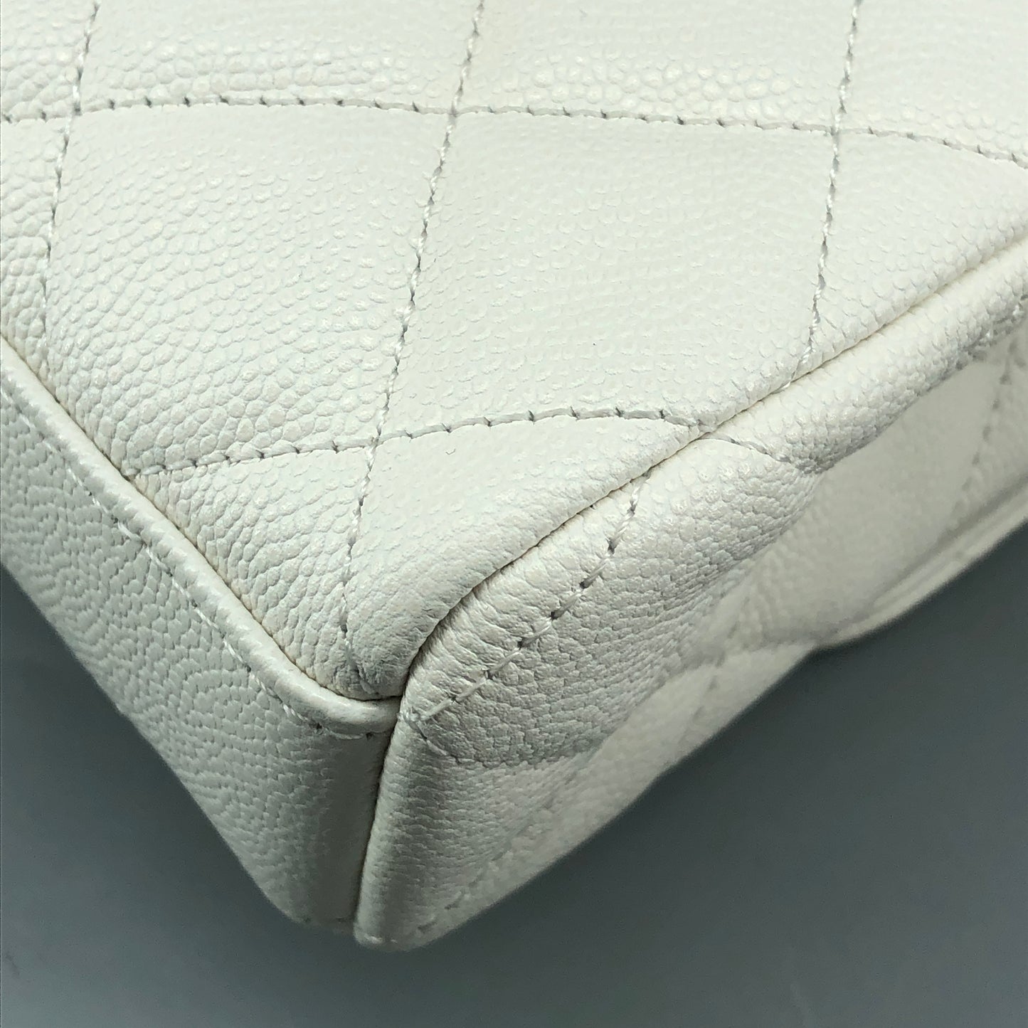 Chanel Mini Quilted Caviar Leather Flap Bag with Chain Top Handle
