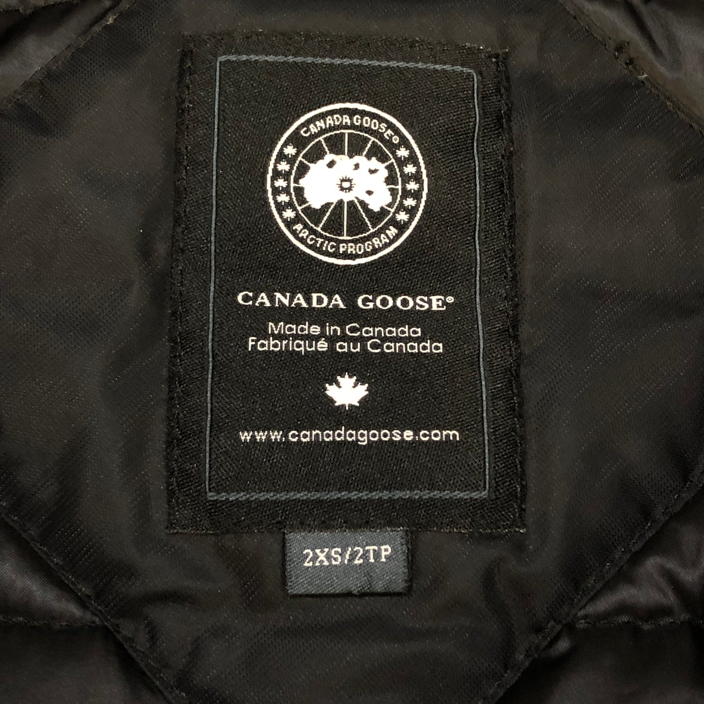 Canada Goose Black Quilted Down Puffer Jacket Size 2XS