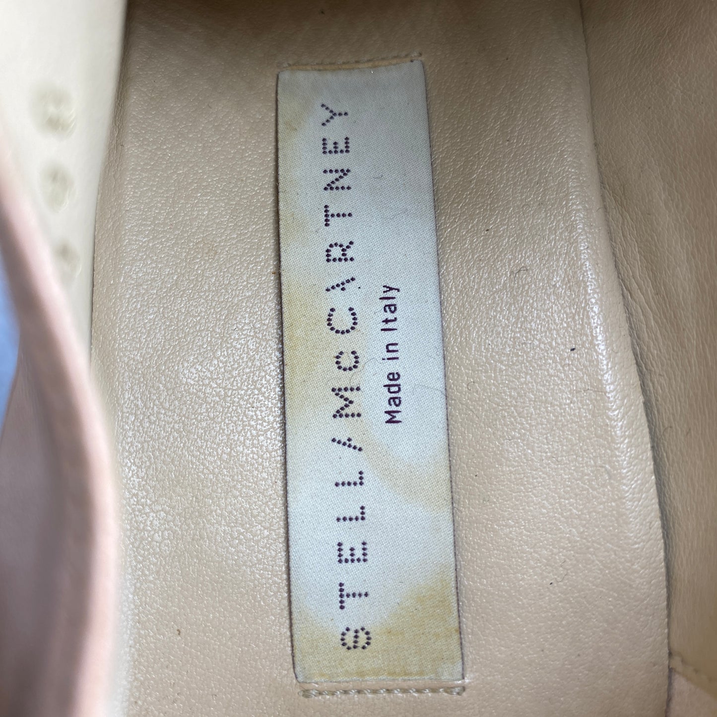 Stella McCartney Women's Nude Faux Leather Star Patch Lace-Up Platform Brogues Size 36.5