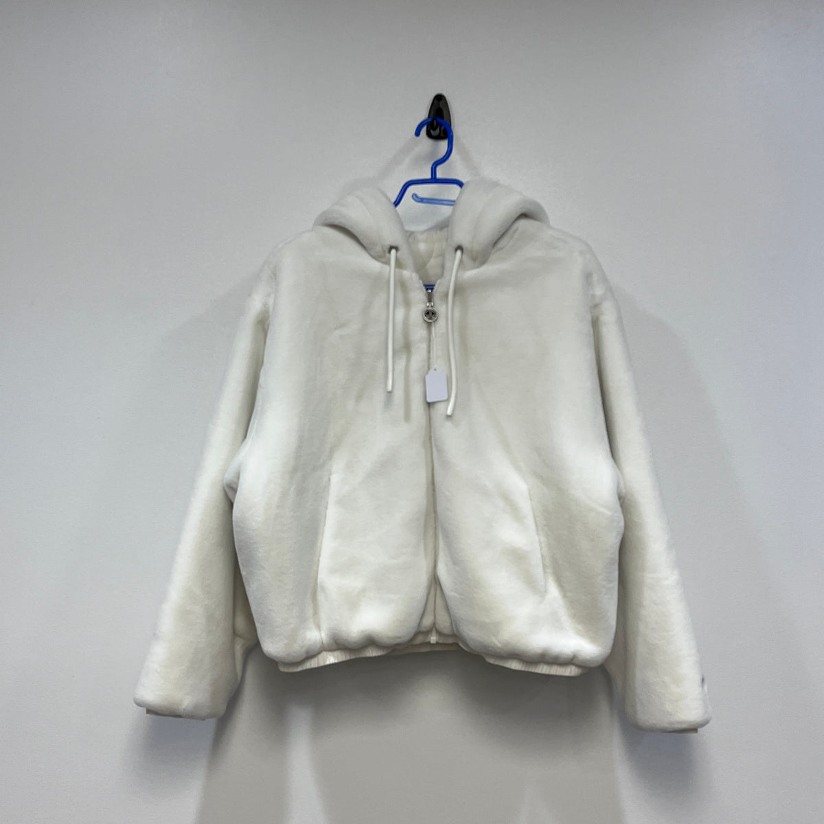 Moose Knuckles  White Hooded Zip Quilted Jacket Size M