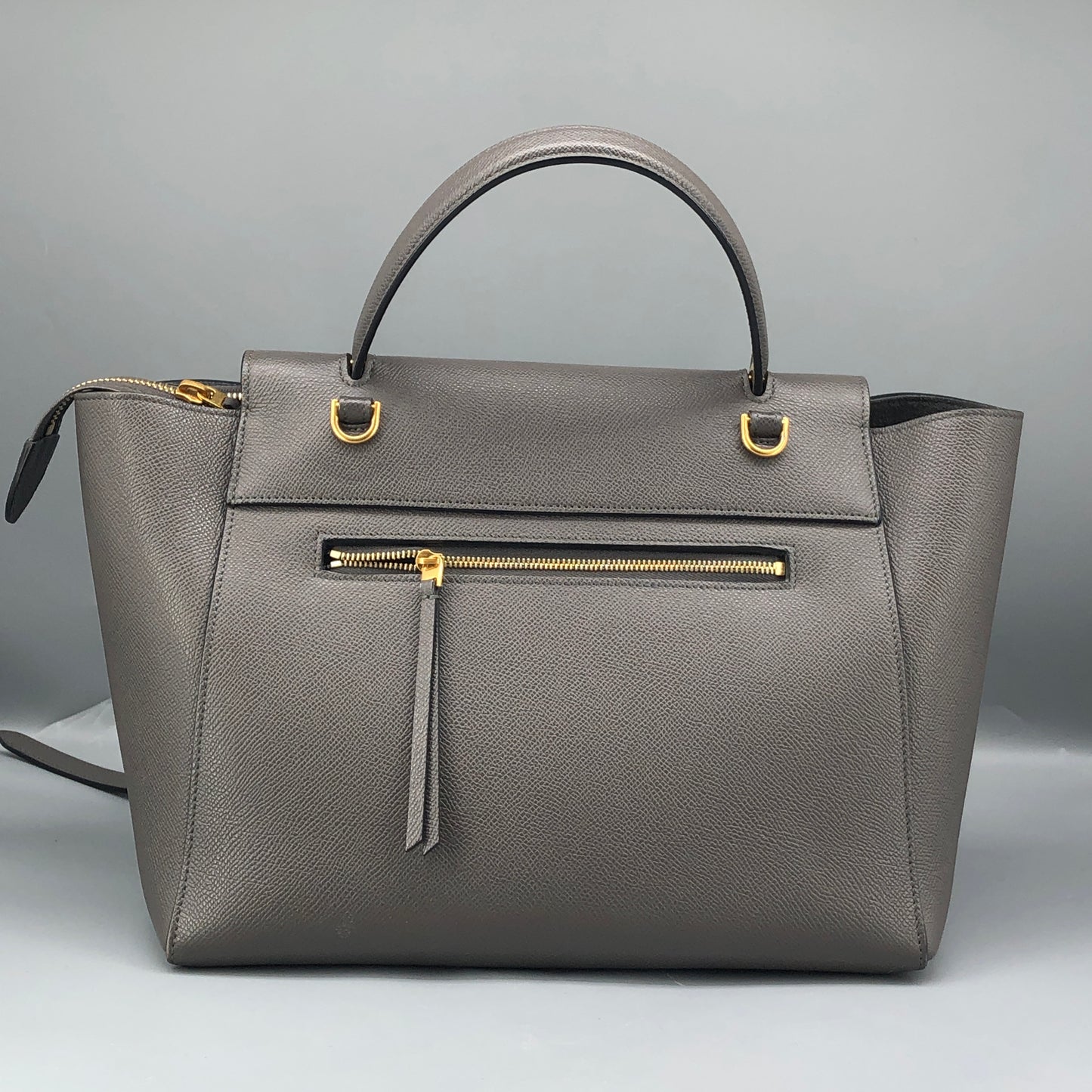 Celine Mini Belt Bag Grey Grained Leather Handbag