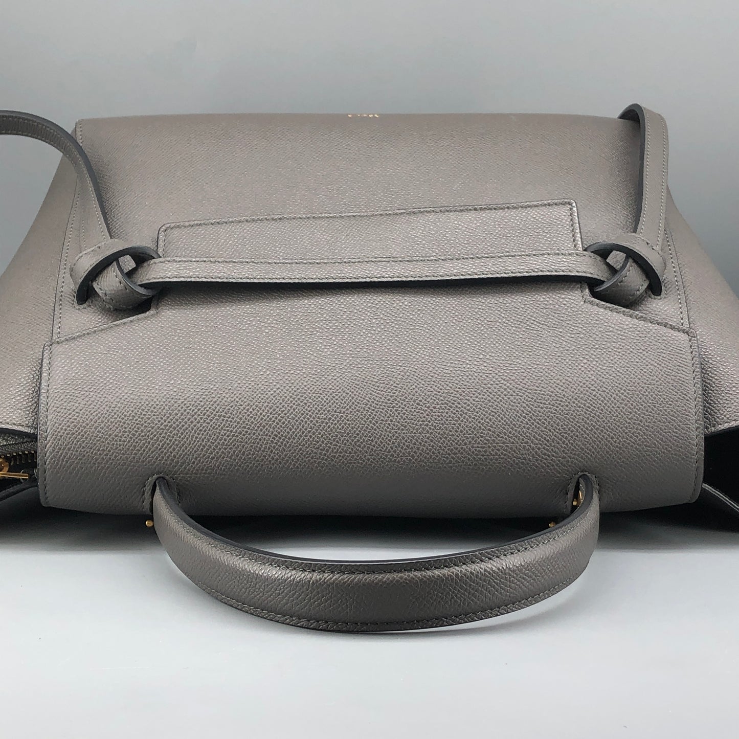 Celine Mini Belt Bag Grey Grained Leather Handbag