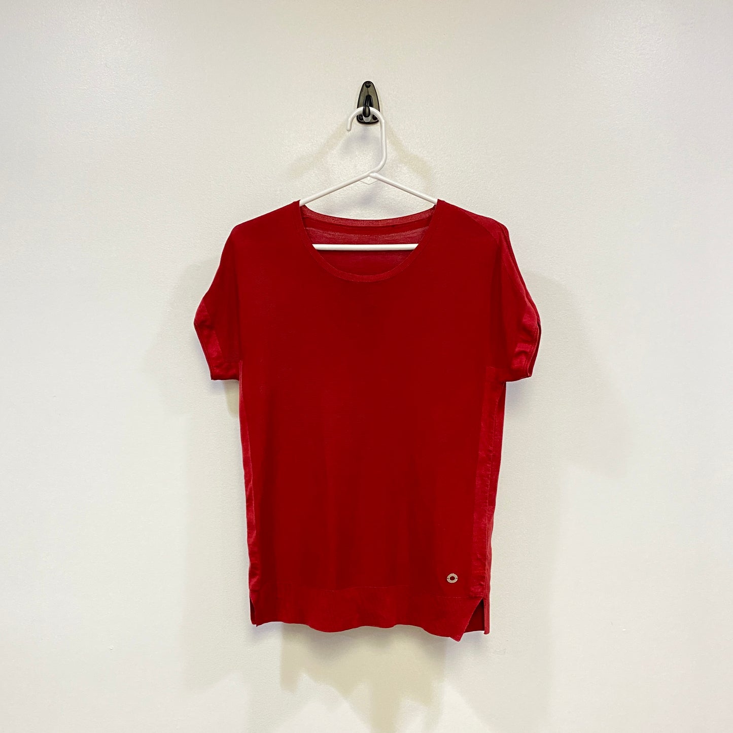 Loro Piana Red Short Sleeve Knit Top