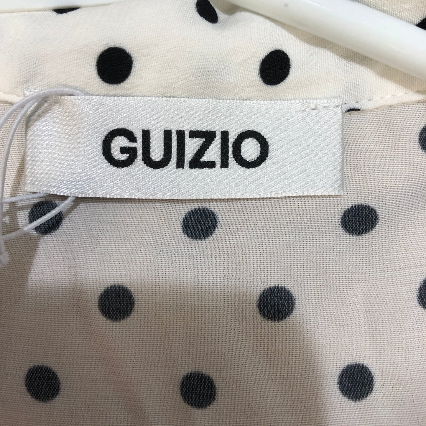 GUIZIO Black & White Polka Dot Shirt Dress S