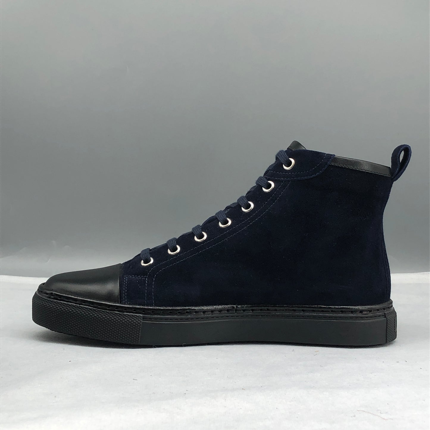 Hermes Women's Suede High Top Casual Sneakers Size 37 Navy Blue