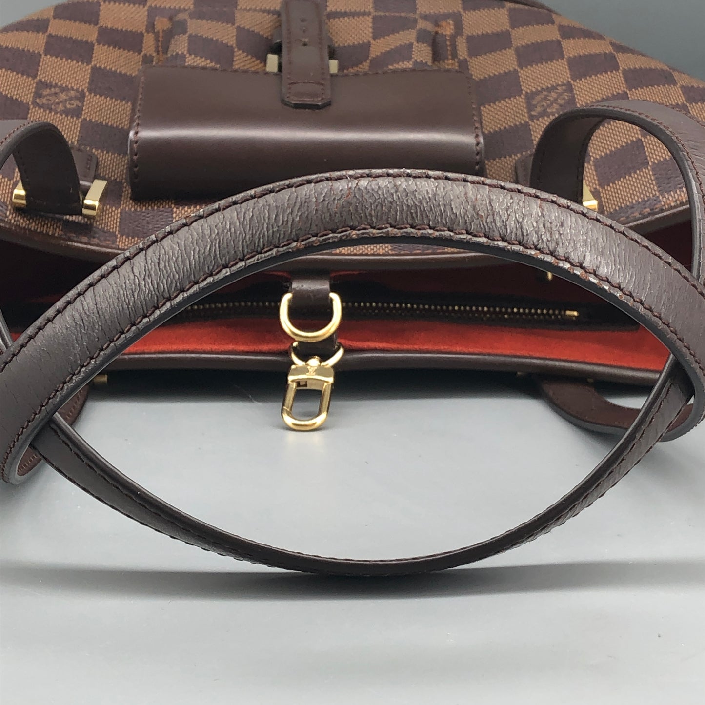 Louis Vuitton Damier Ebene Manosque Handbag Brown