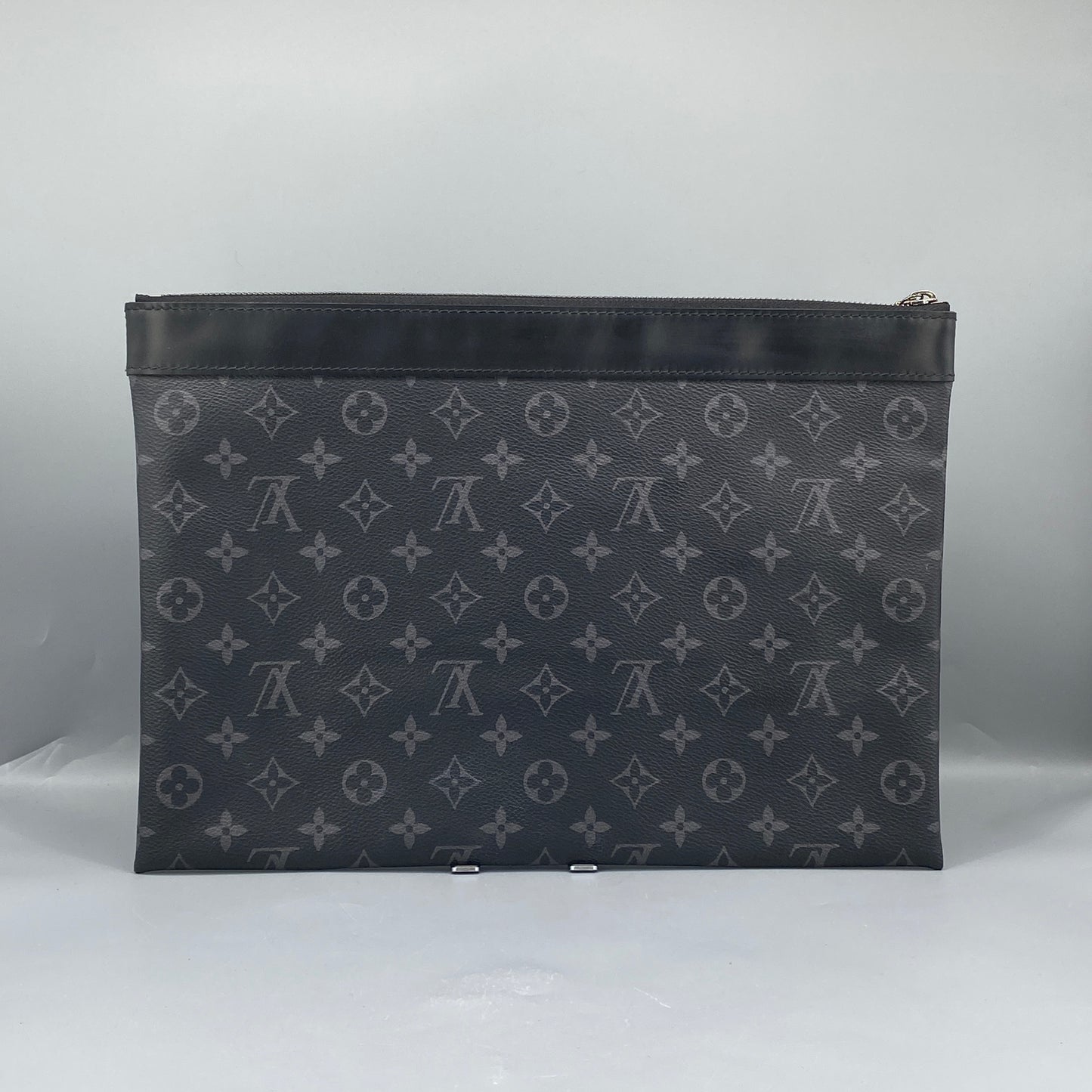 Louis Vuitton Black Monogram Eclipse Canvas Zip Pouch Clutch Bag