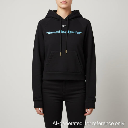 Off-White Black Cropped "Something Special" Hoodie Size XXS