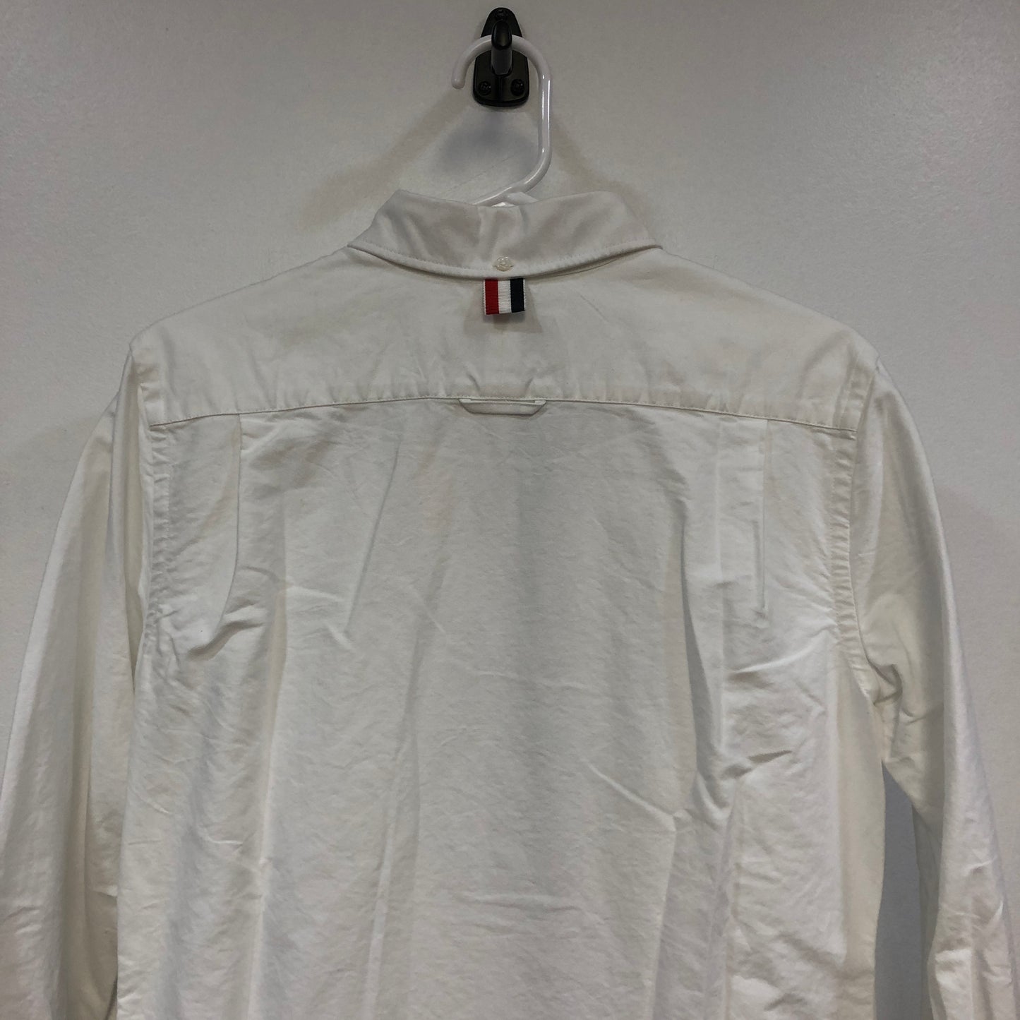 Thom Browne White Cotton Striped Cuff Shirt Dress 42