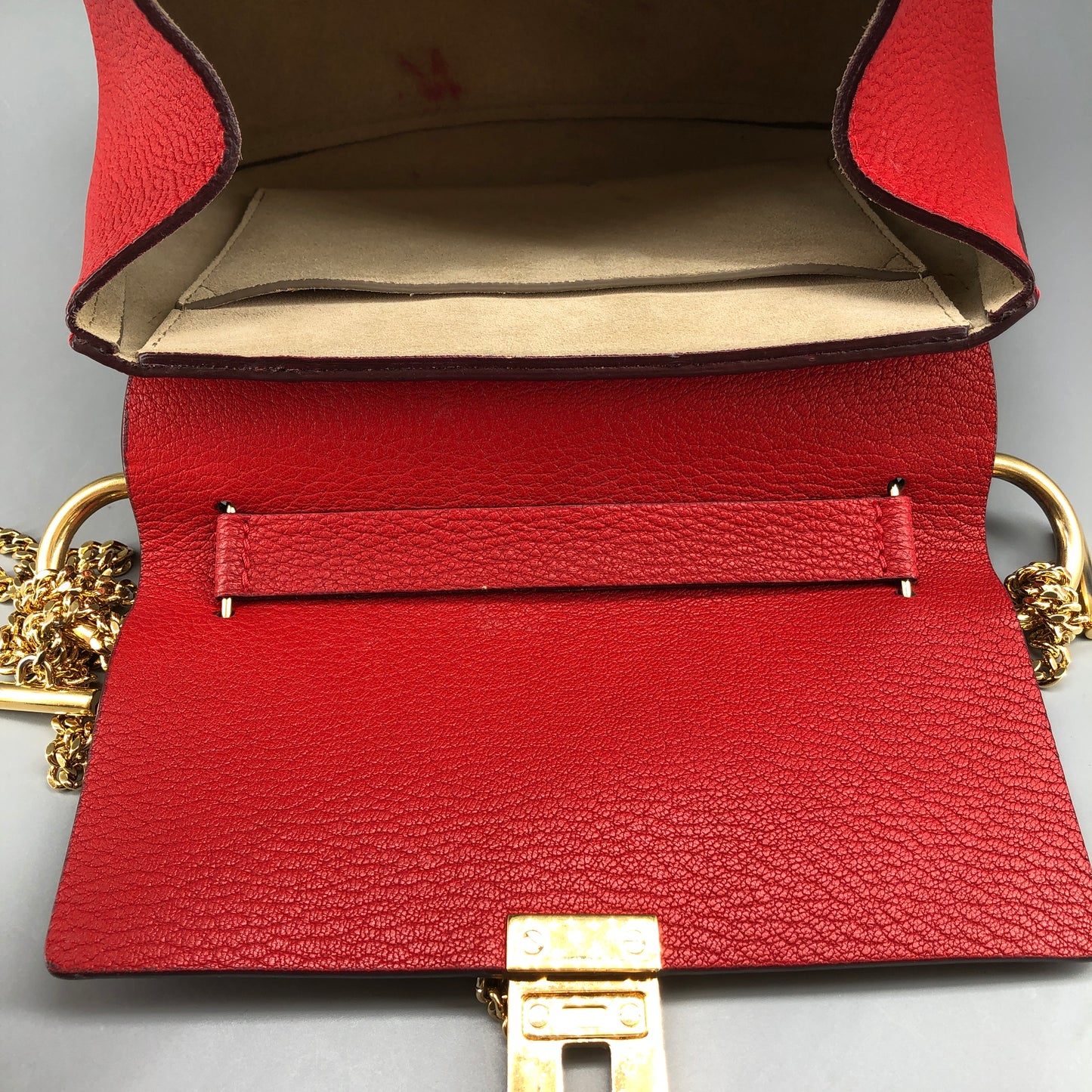 Chloe Drew Medium Leather Crossbody Bag Red
