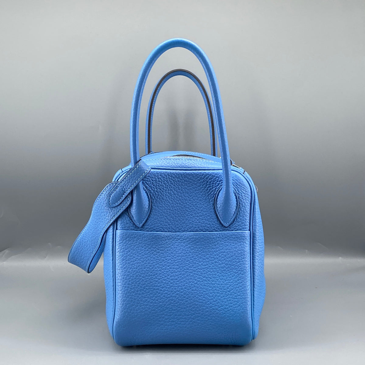 Hermes 2015 Lindy 27 Blue Shoulder Handbag