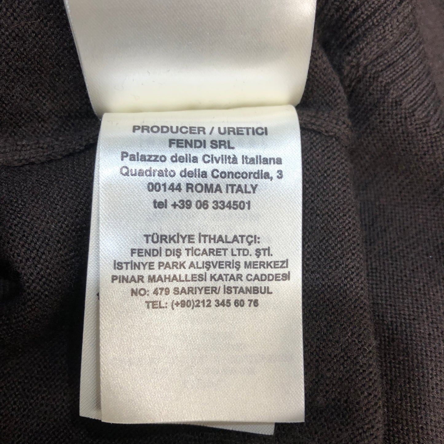 Fendi Crewneck Sweater Size 44 Brown