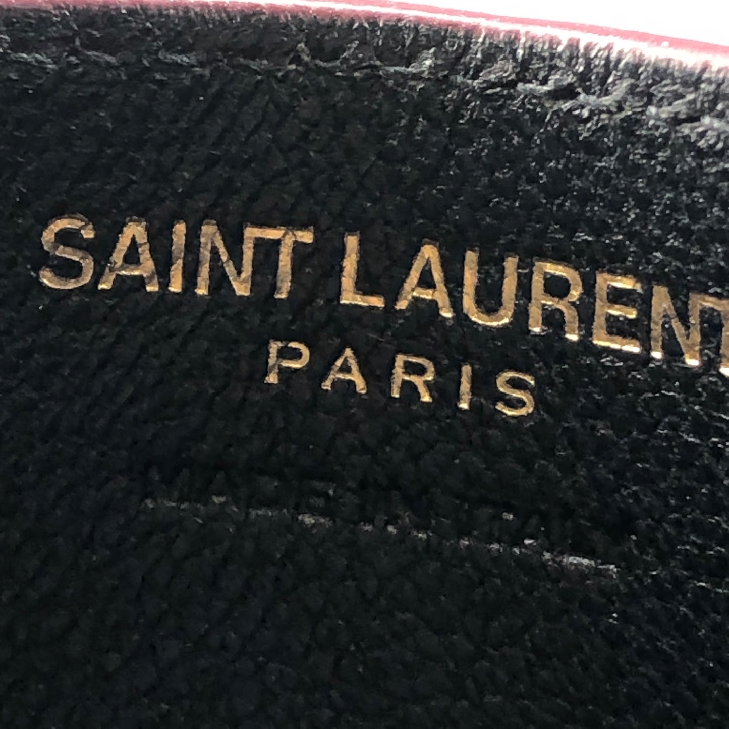 Saint Laurent Cassandre Card Holder Dark Red Croc-Embossed