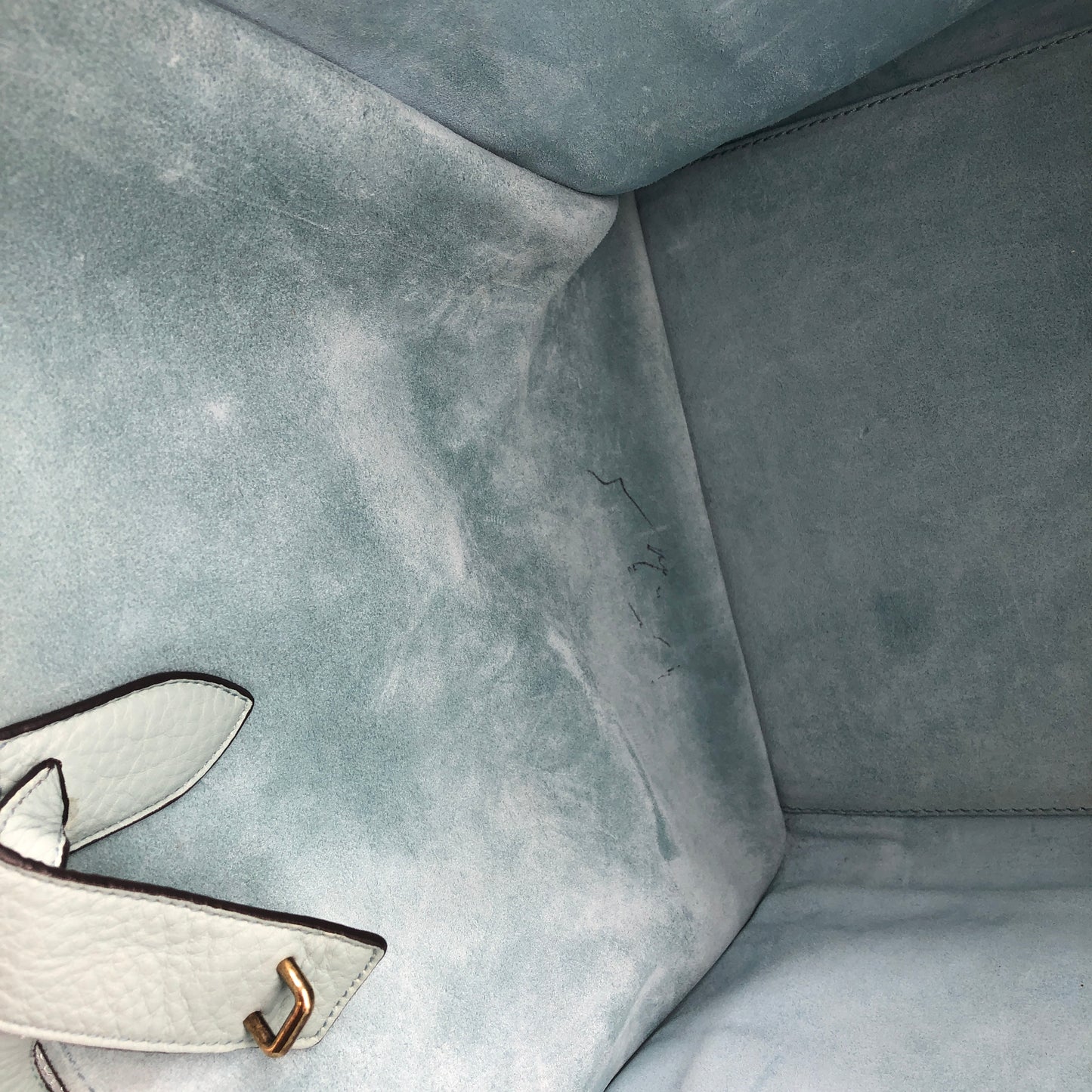 Celine Tiffany Blue Smooth Leather Luggage Handbag
