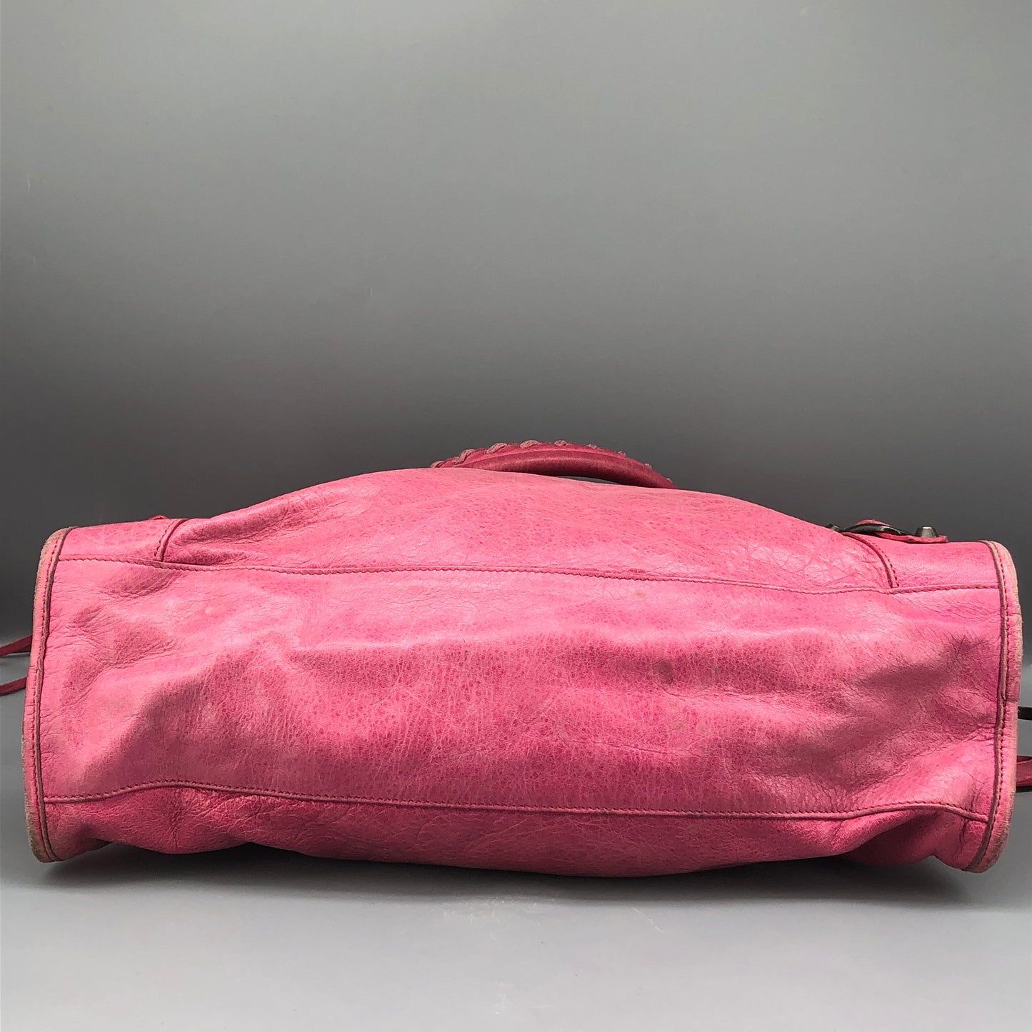 Balenciaga Pink Distressed Leather City Handbag Shoulder Bag