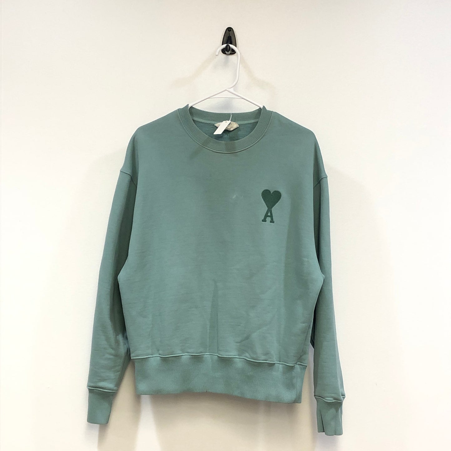 Ami Mint Green Crew Neck Long Sleeve Sweatshirt Size M