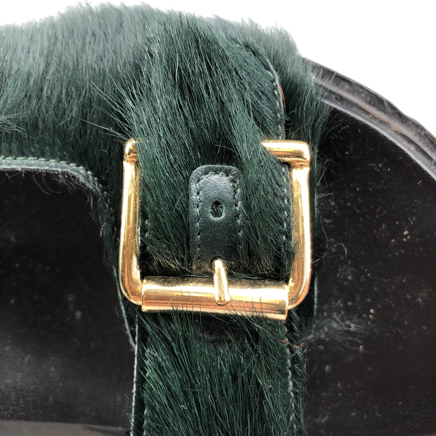 Marni Women's Fussbett Shearling Sandals 37 Green/Black