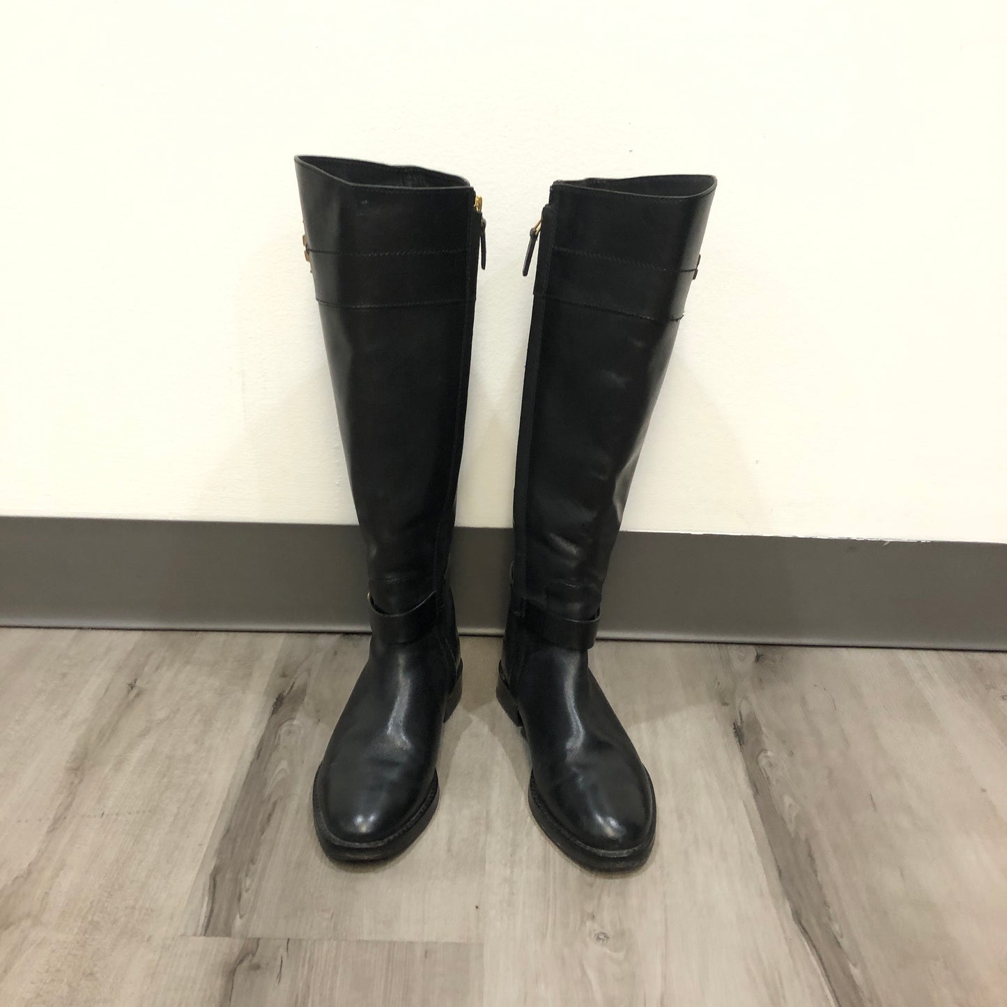 Tory Burch Women's Leather Knee-High Riding Boots Size 5.5M Black