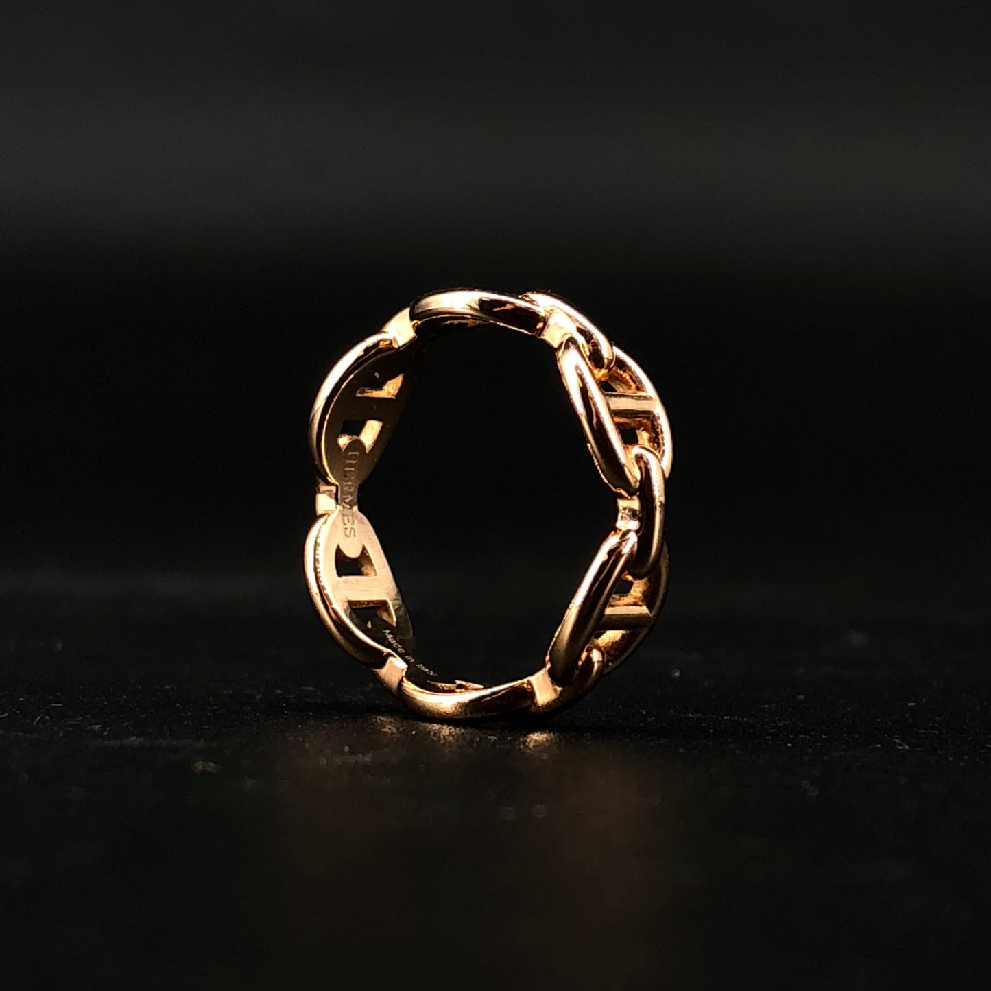 Hermes Chaine d'Ancre AU750 18K Rose Gold Band Ring Size 53mm