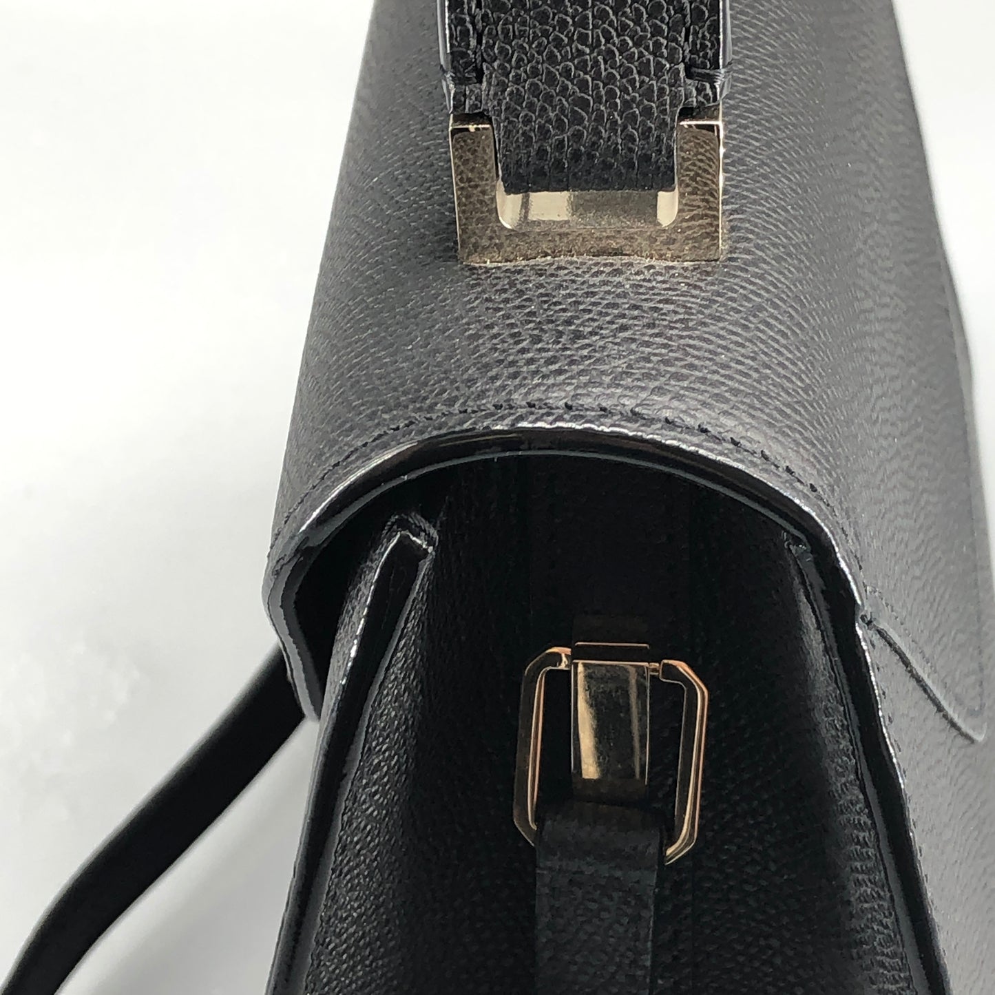 Valextra Iside Black Grained Calfskin Handbag