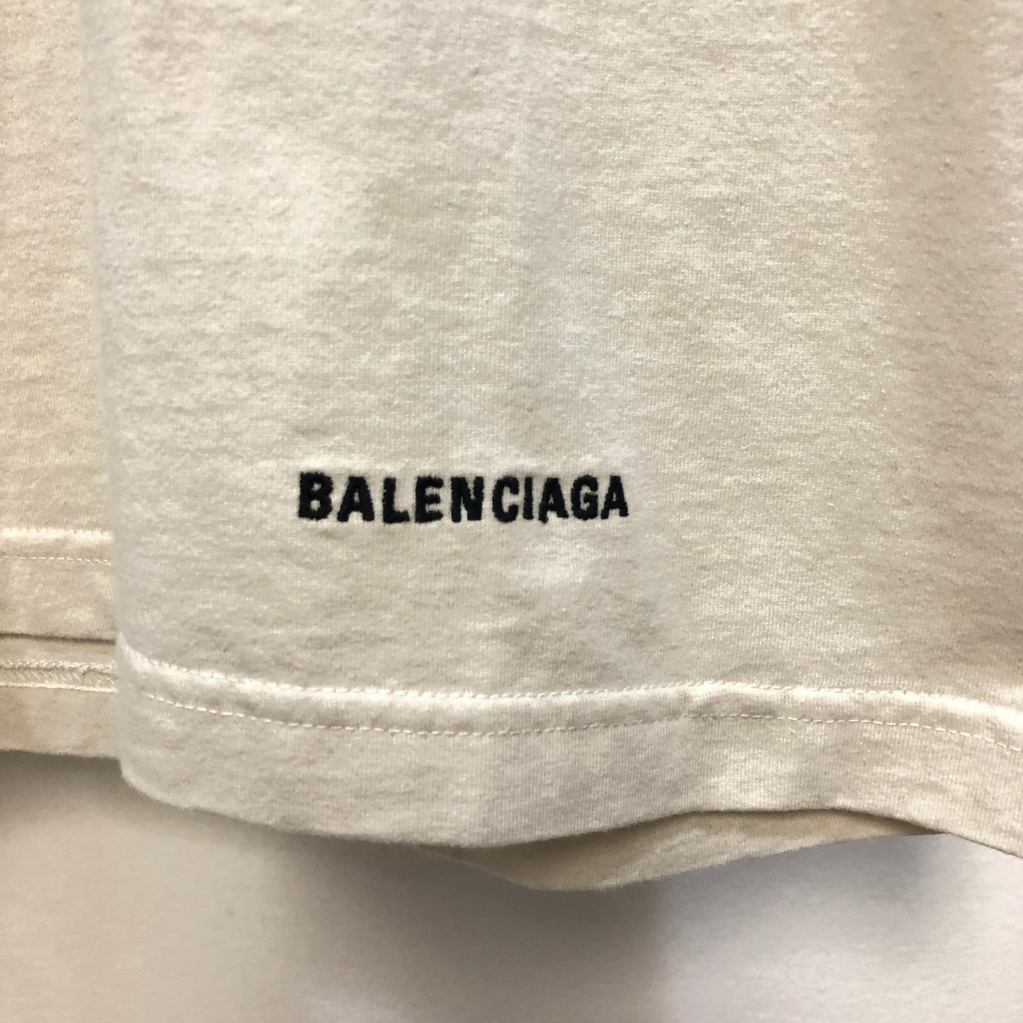 Balenciaga Cream Logo Short Sleeve T-Shirt Size XS