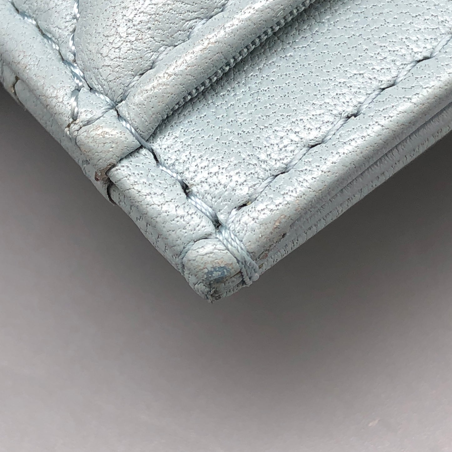 Chanel Light Blue Quilted Card Holder