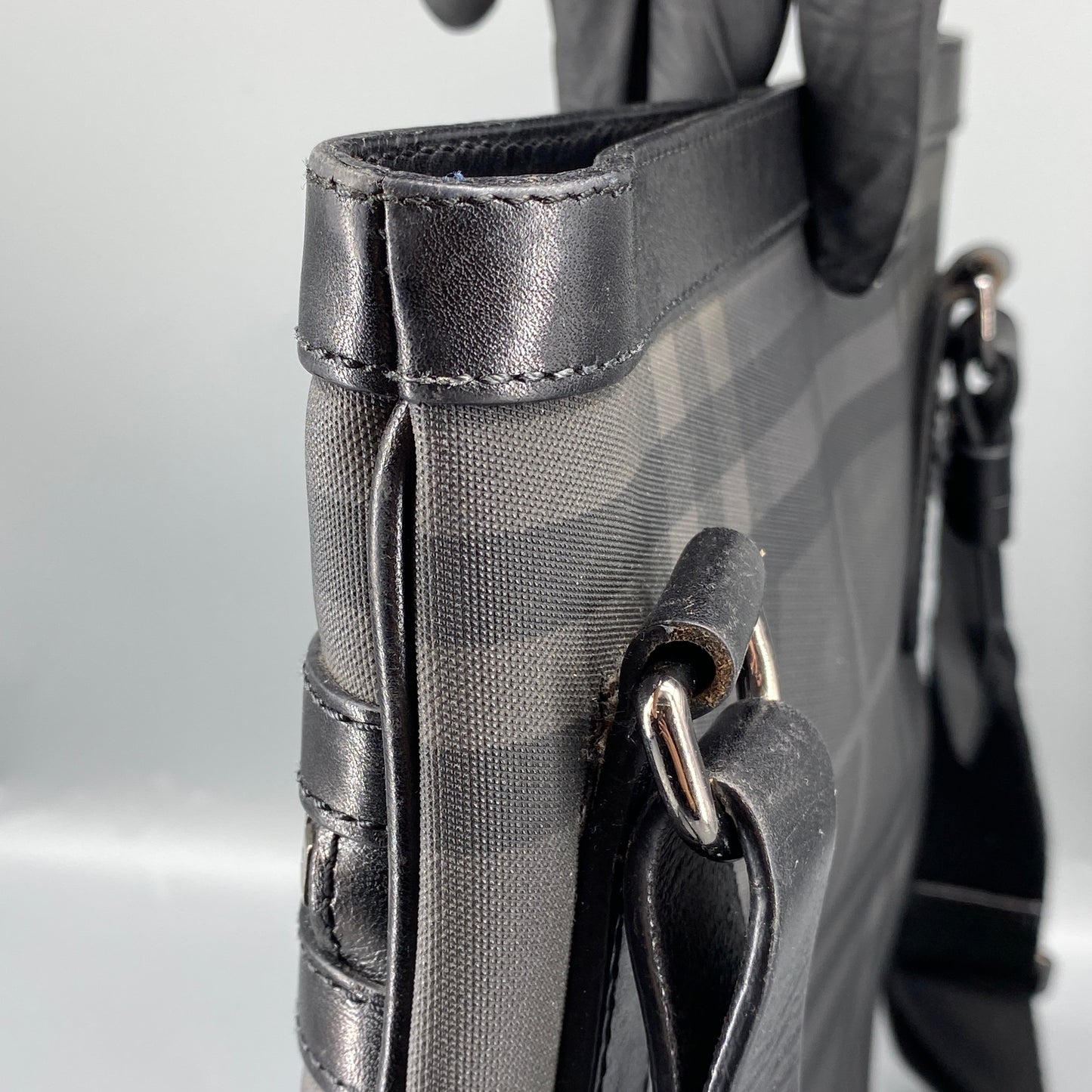 Burberry Black Check Crossbody Messenger Bag