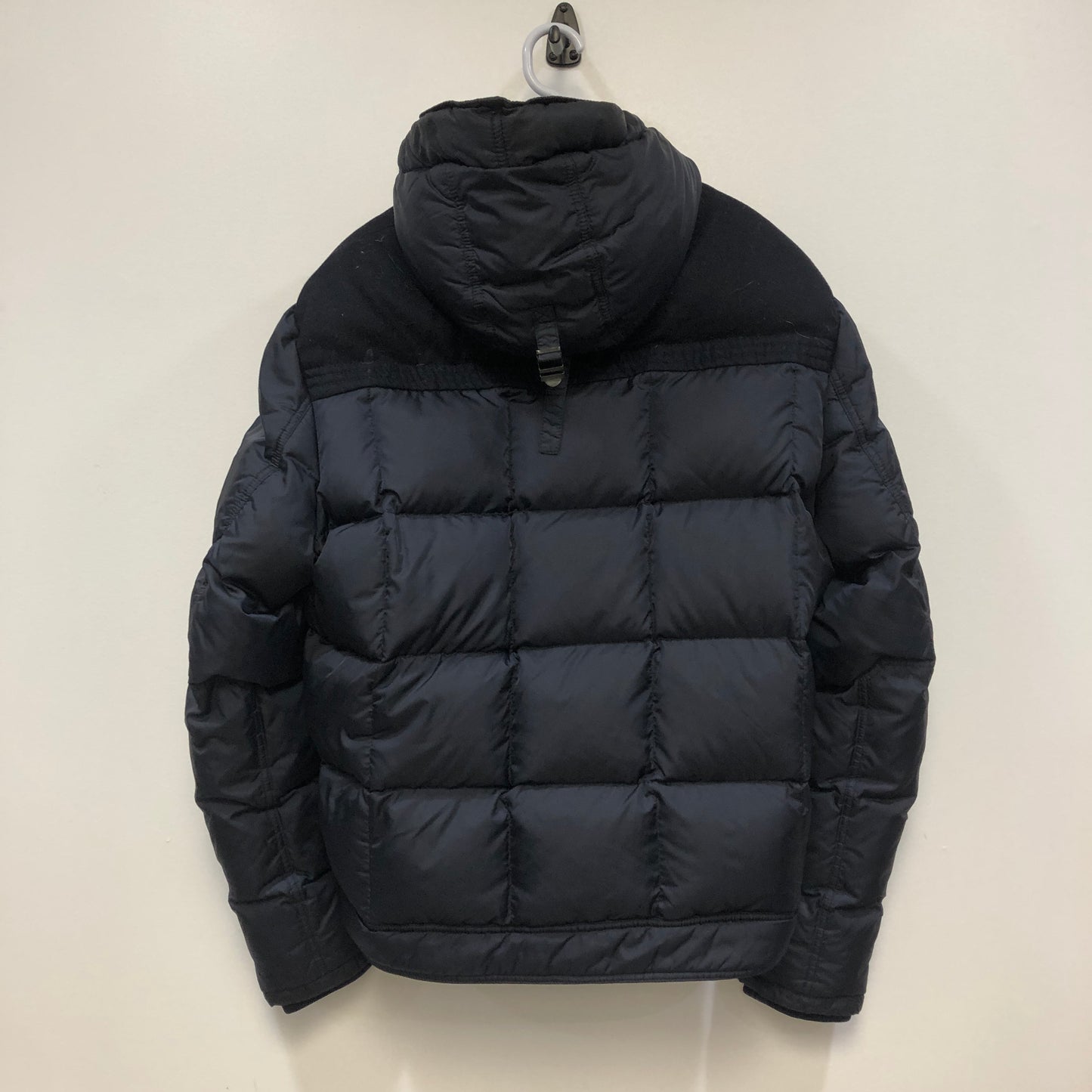 Moncler Hooded Down Jacket Size 7 Navy Blue/Black