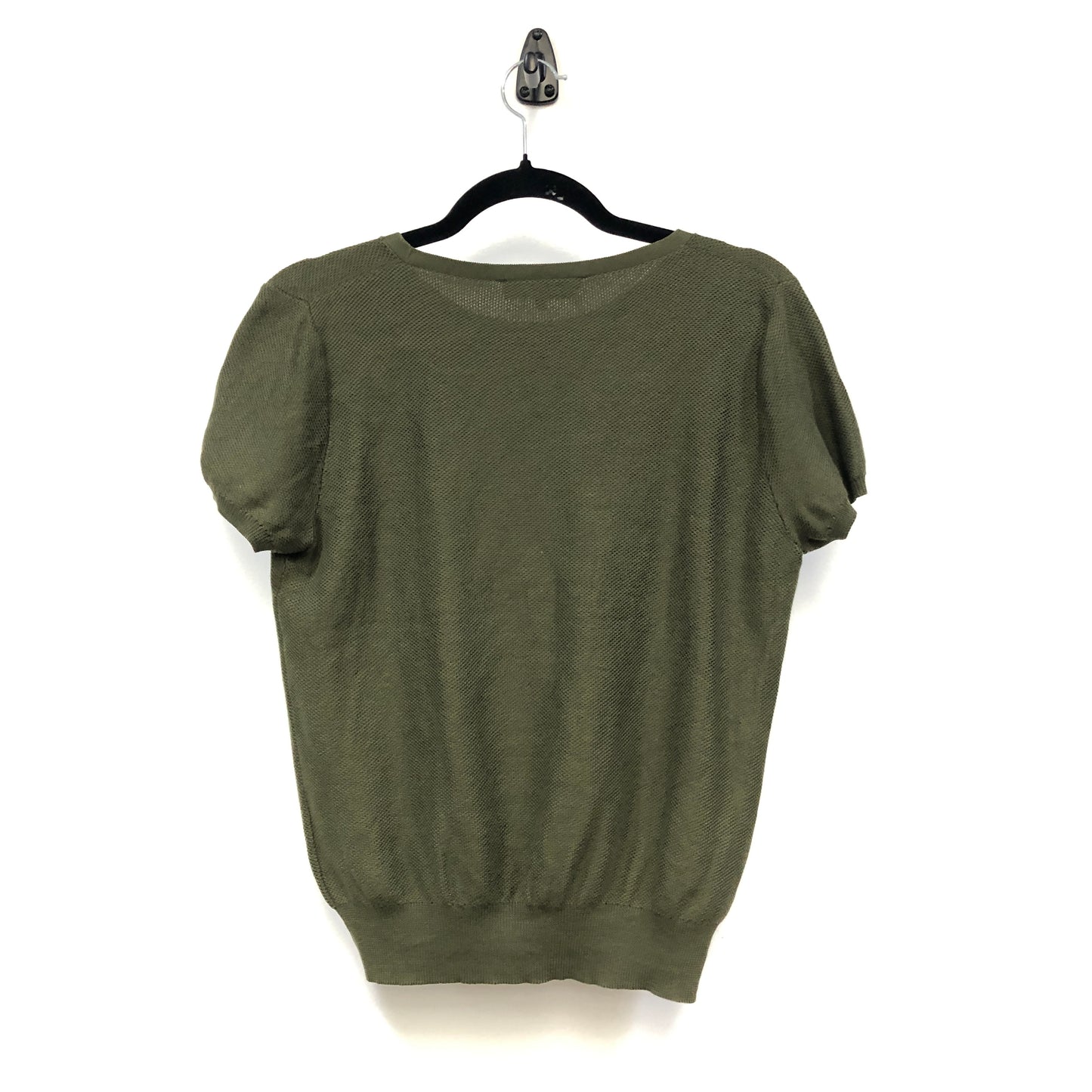 Loro Piana Olive Green Short Sleeve Knit Top Size 44