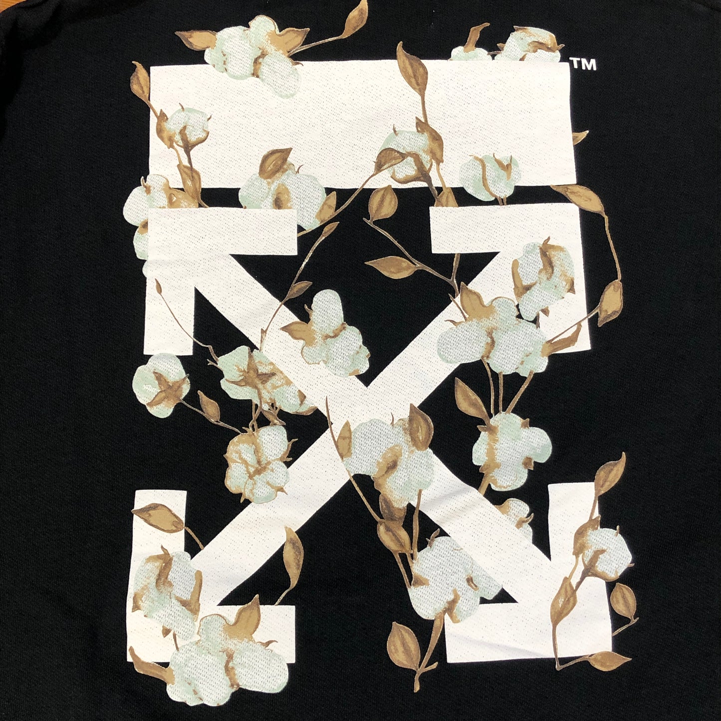 Off-White Black Floral Arrow Print Long Sleeve Top Size M