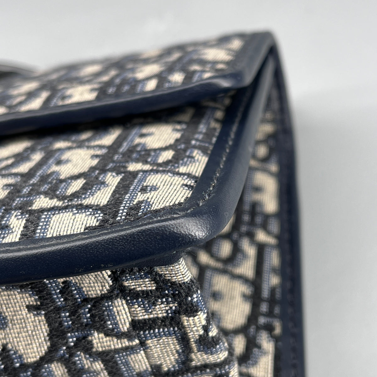 Christian Dior Navy Blue Oblique Jacquard 30 Montaigne Shoulder Bag