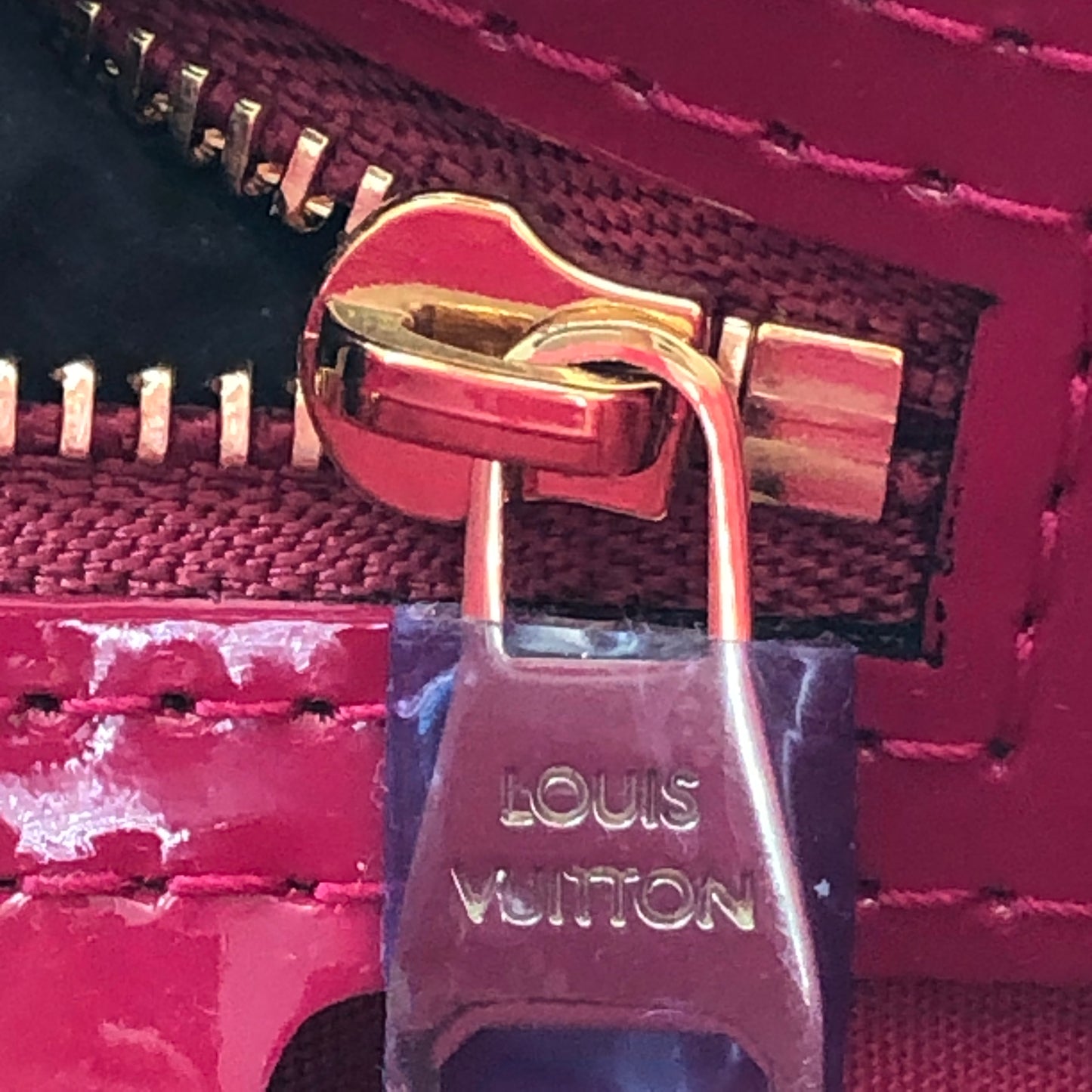 Louis Vuitton Vernis MM Vertical Tote Bag Hot Pink Monogram Patent Leather