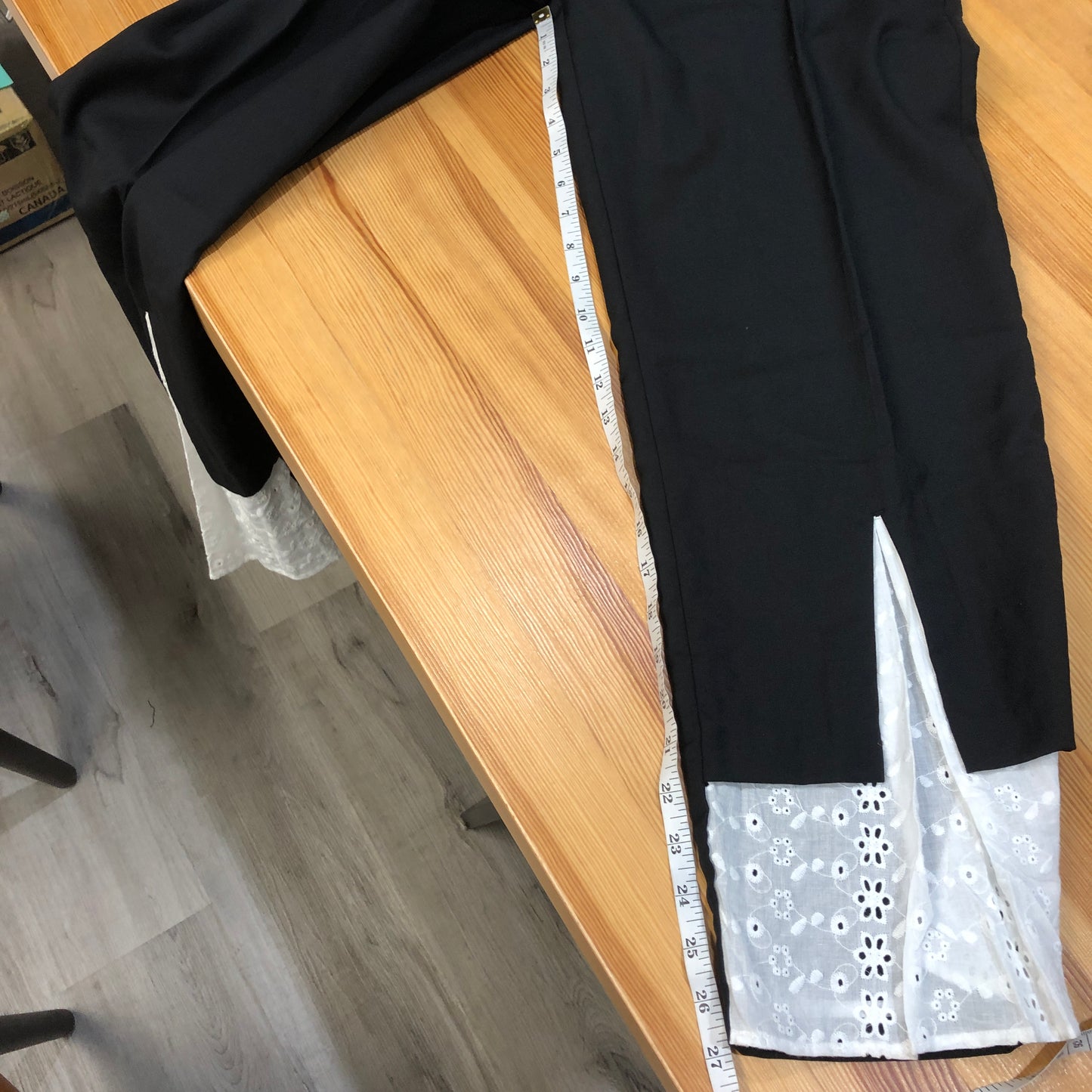 Passage du Vent Contrast Cuff Straight Trousers Size S Black/White