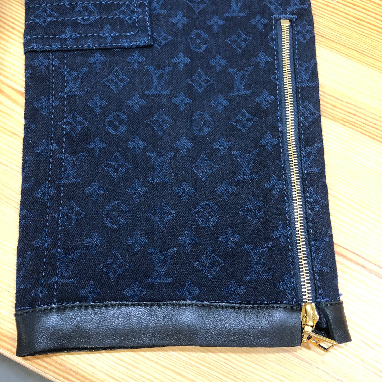 Louis Vuitton Monogram Navy Slim Fit Pants Size 36